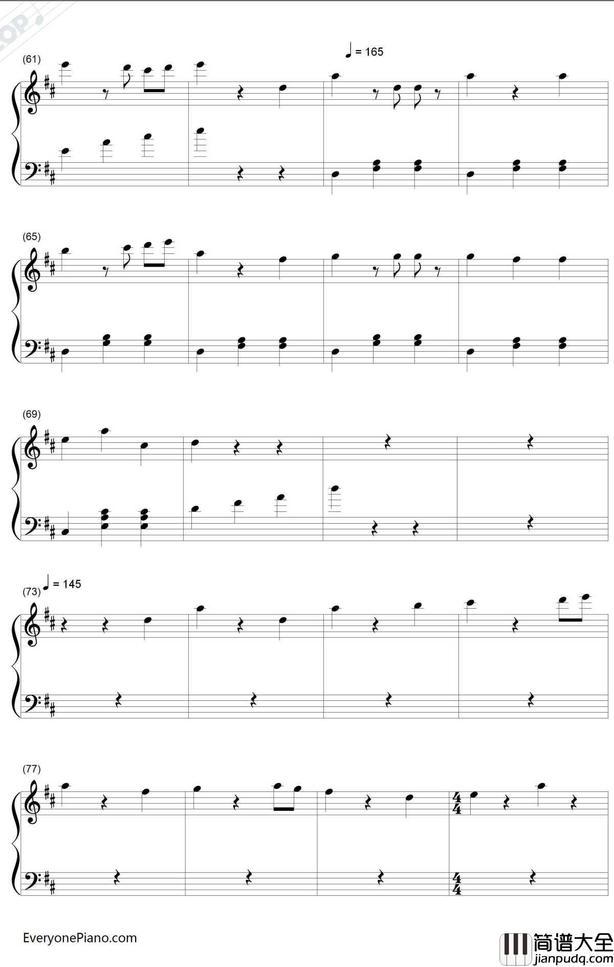 当琪琪笑起来的时候钢琴谱_Piano_光