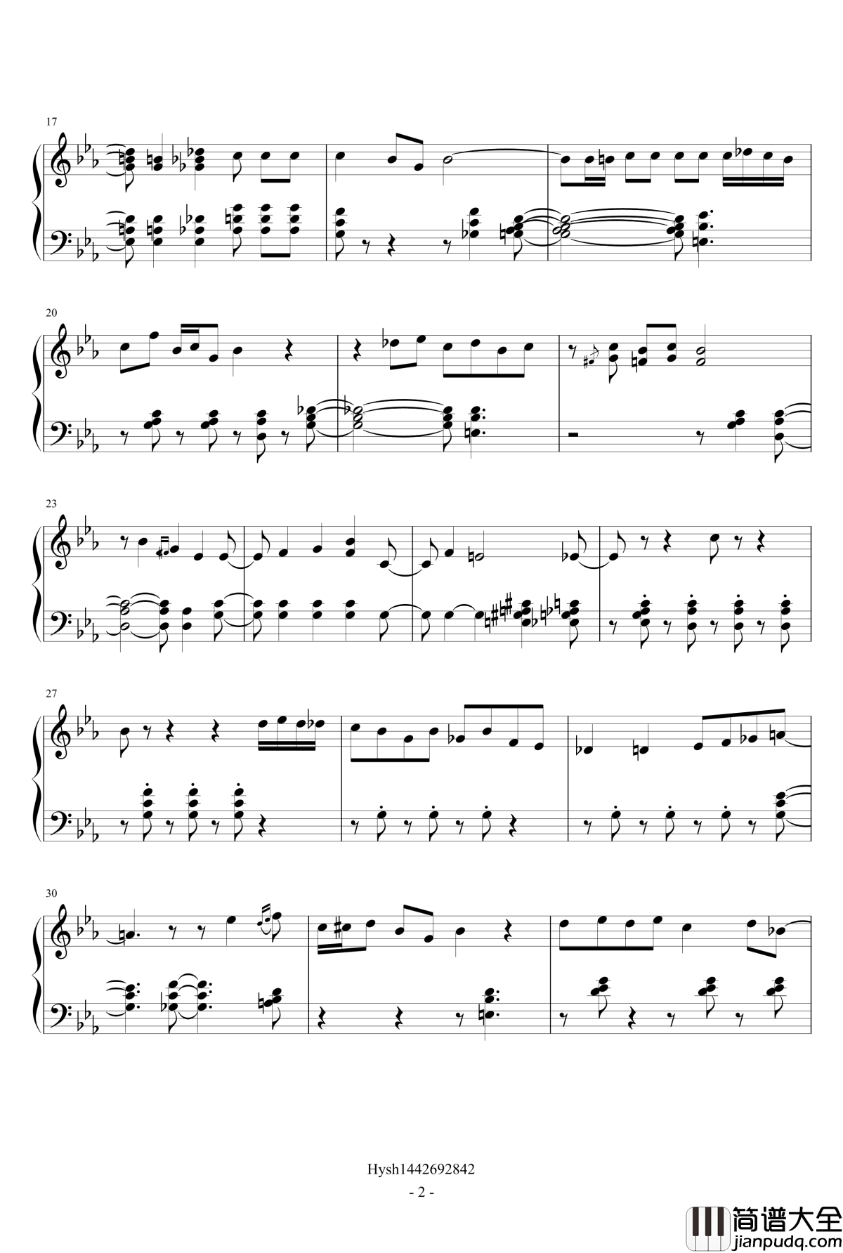 Teach_me_tonight钢琴谱_爵士练习曲_She_amp_amp_Him