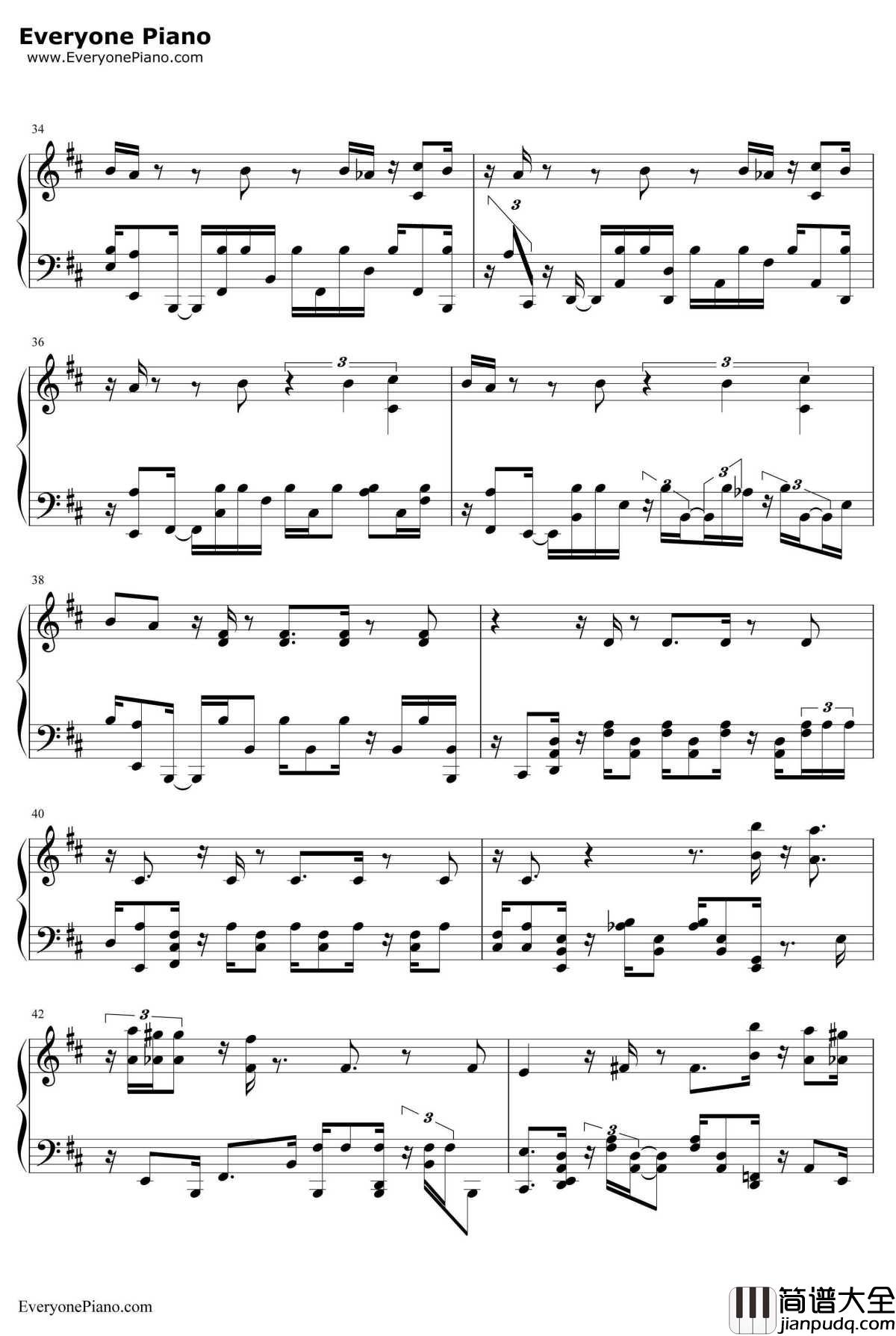 Get_Lucky钢琴谱_DaftPunk畅销单曲