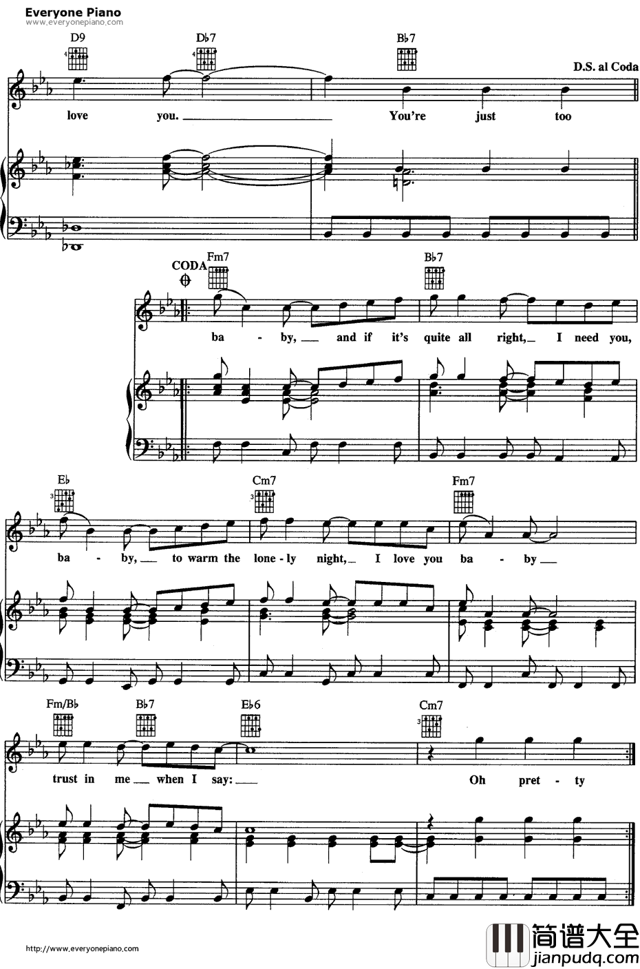 Can't_Take_My_Eyes_Off_You钢琴谱_BobCreweBobGaudio