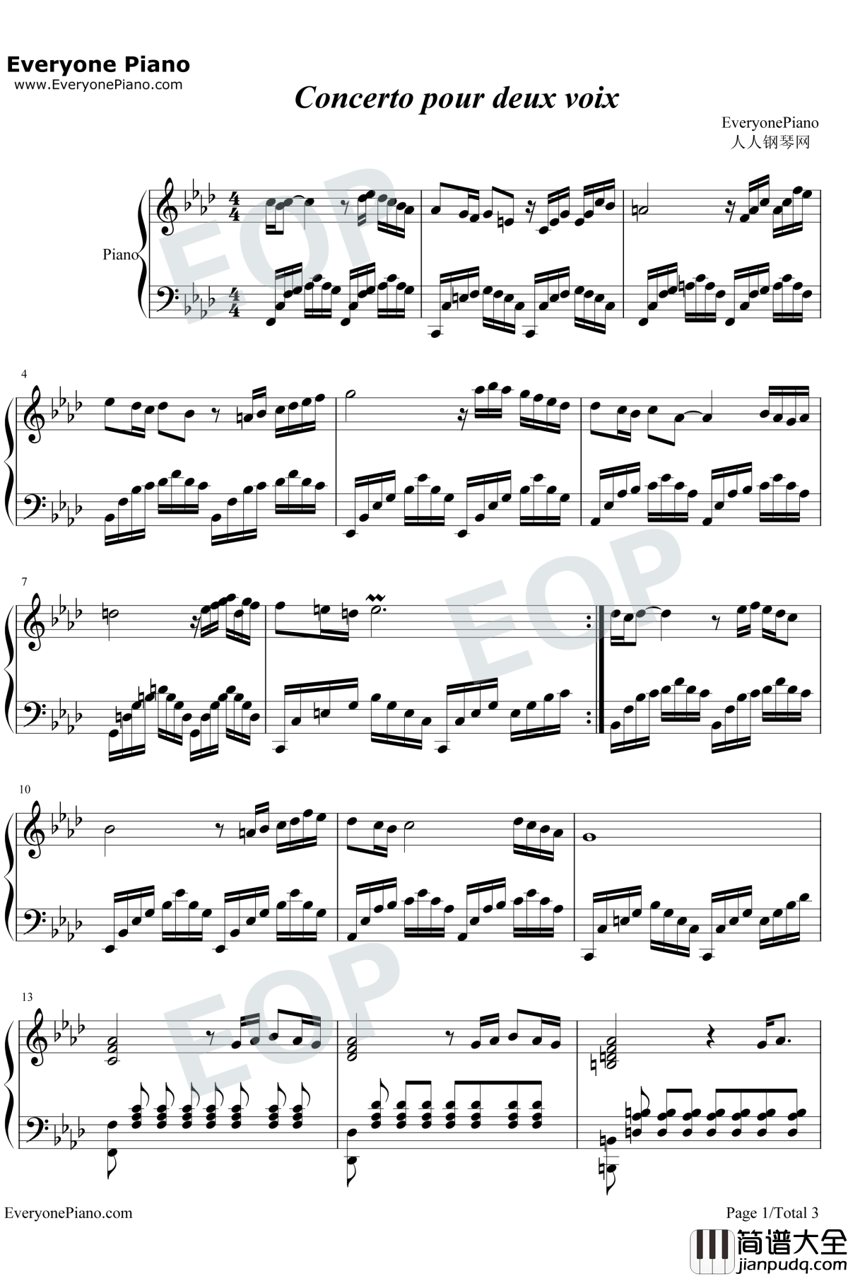 Concerto_pour_deux_voix钢琴谱_Saint_Preux