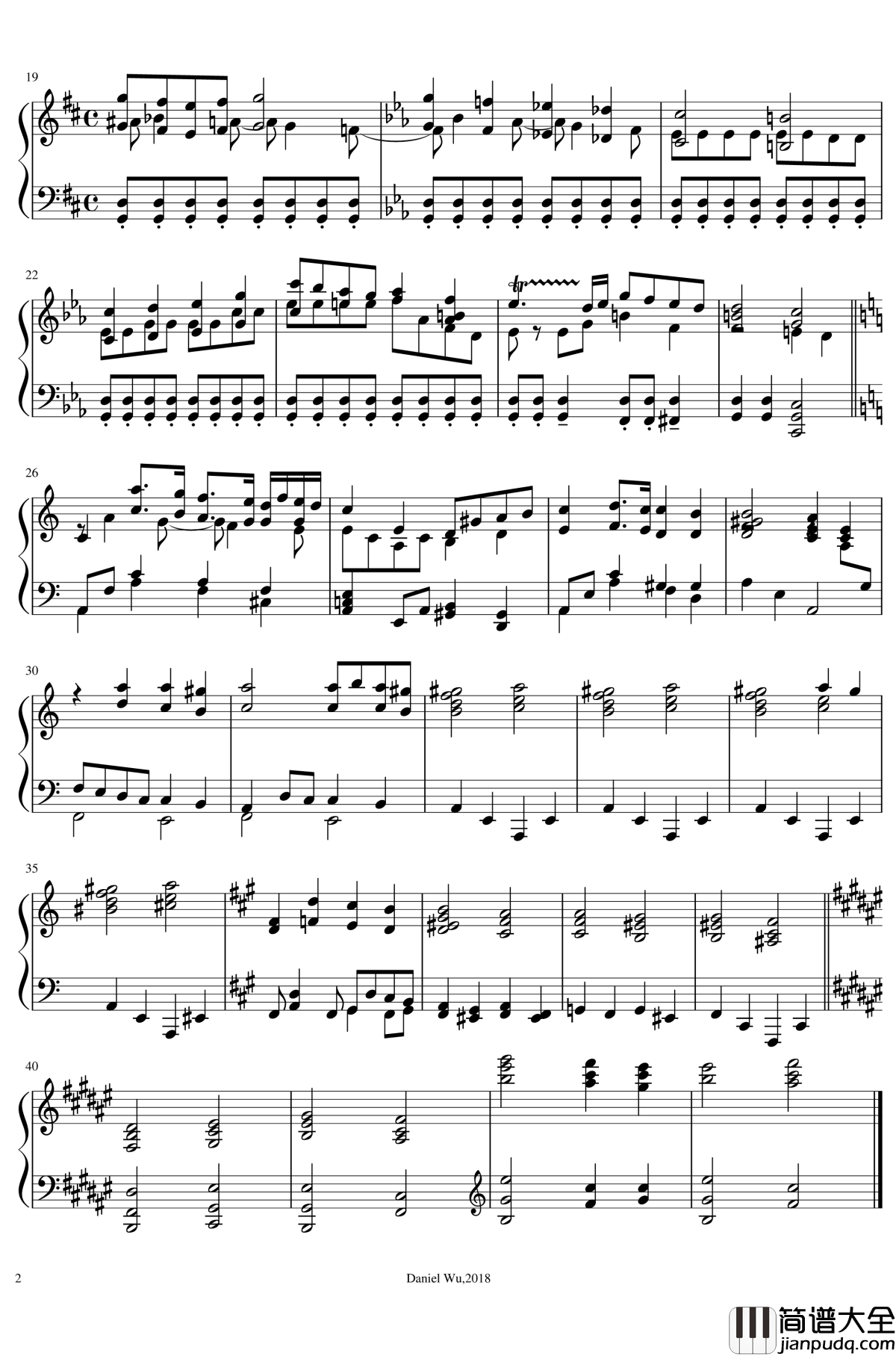 前奏曲，作品14，第2号钢琴谱_DanielInC