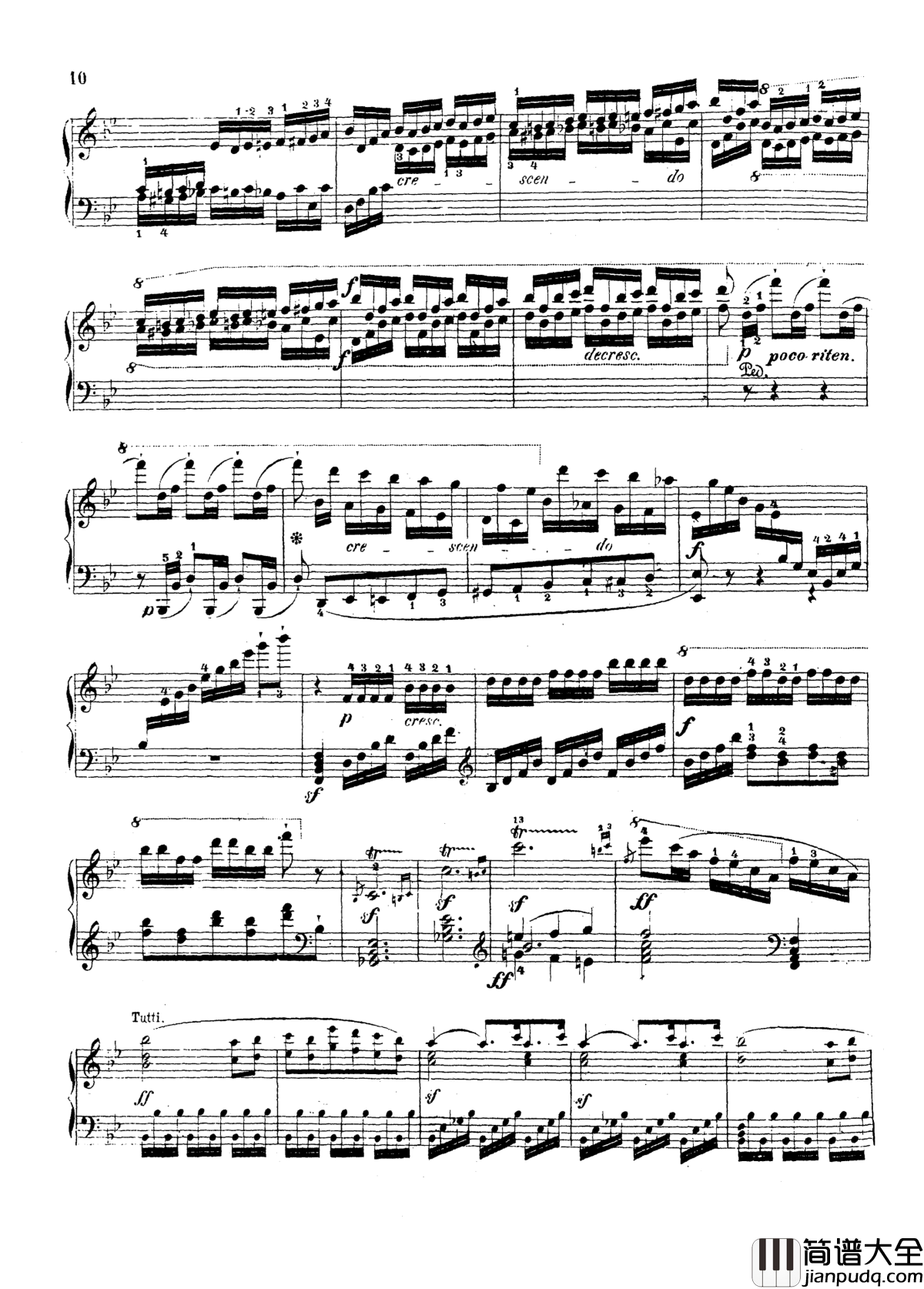 g小调第三钢琴协奏曲Op.58钢琴谱_莫谢莱斯