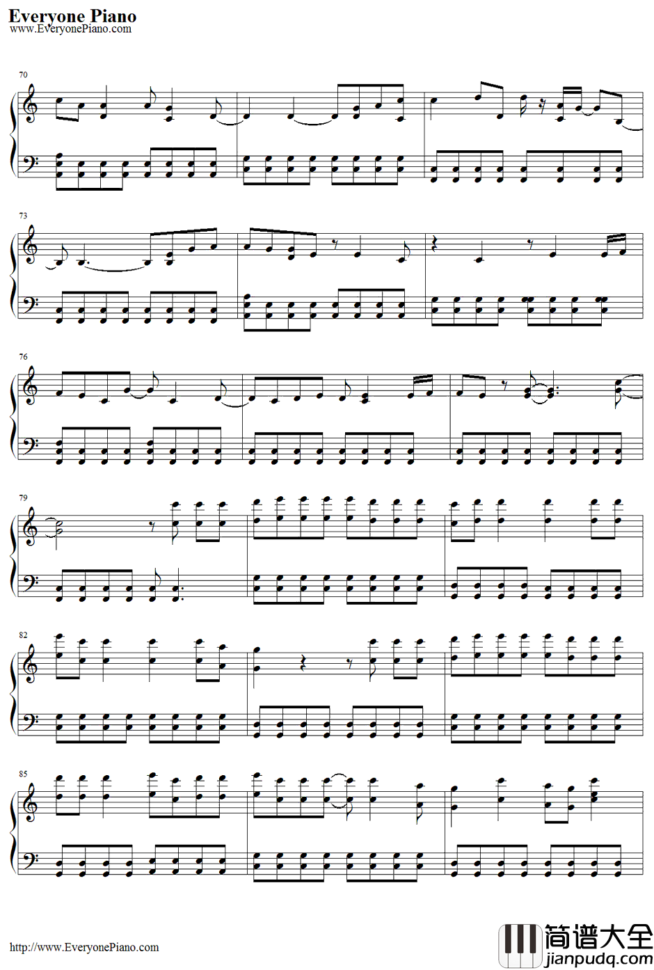 Dust钢琴谱_EliYoungBand
