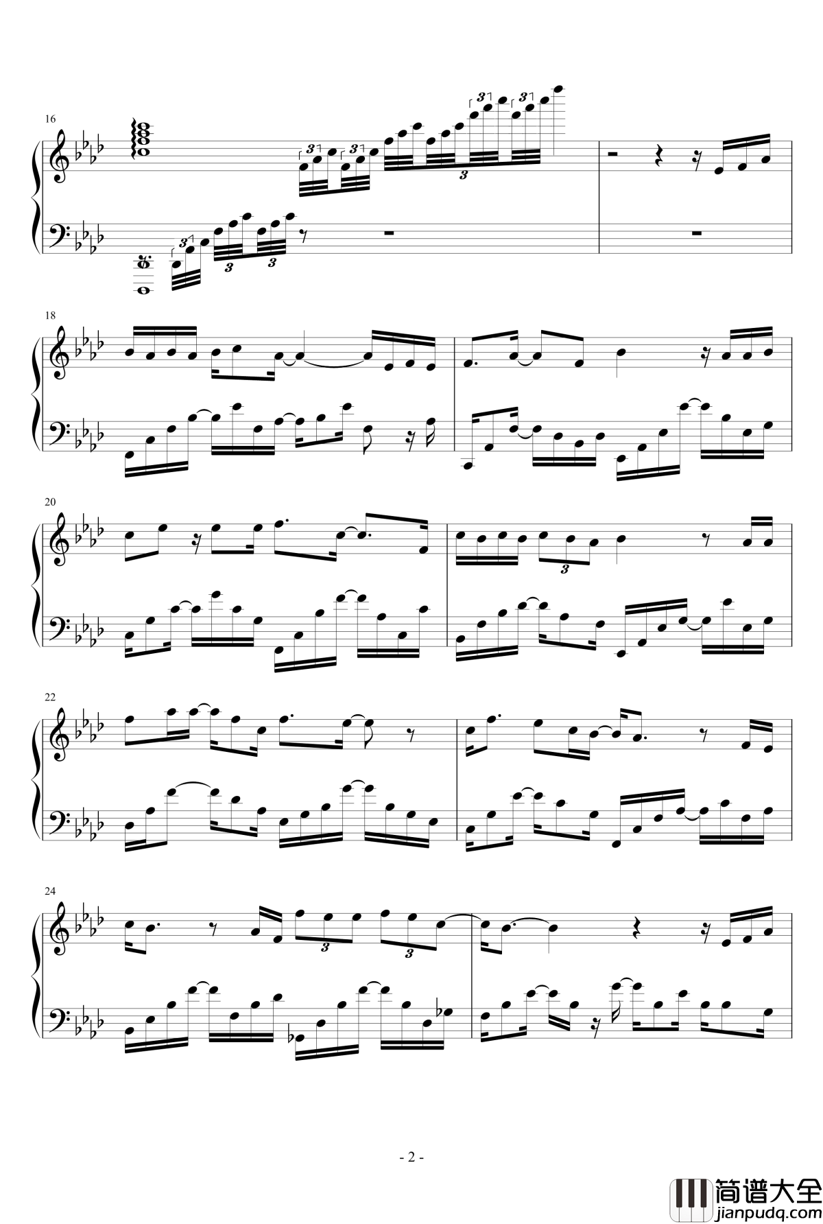 当钢琴谱__还珠格格第一部_片头曲_动力火车