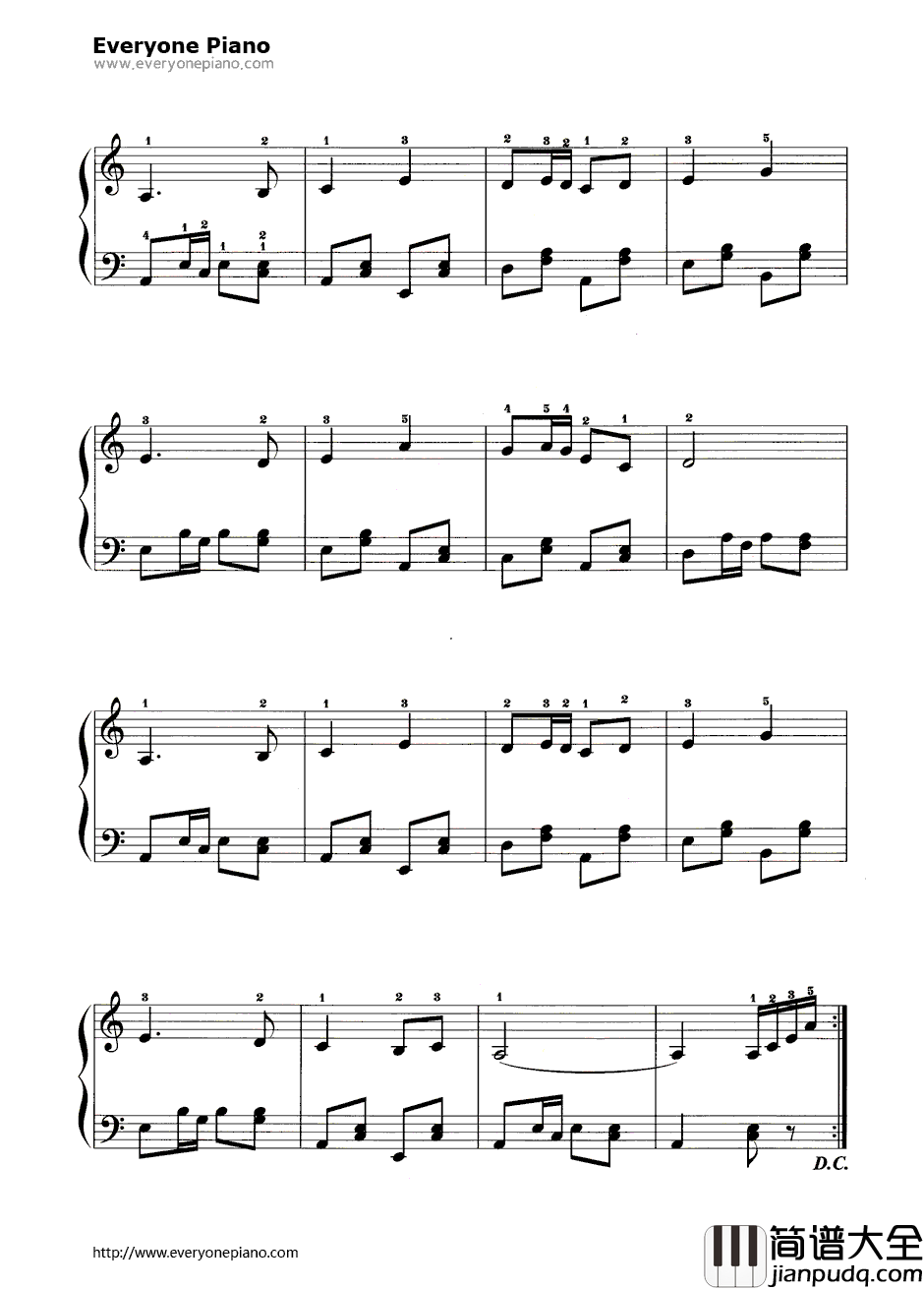 假日舞曲钢琴谱