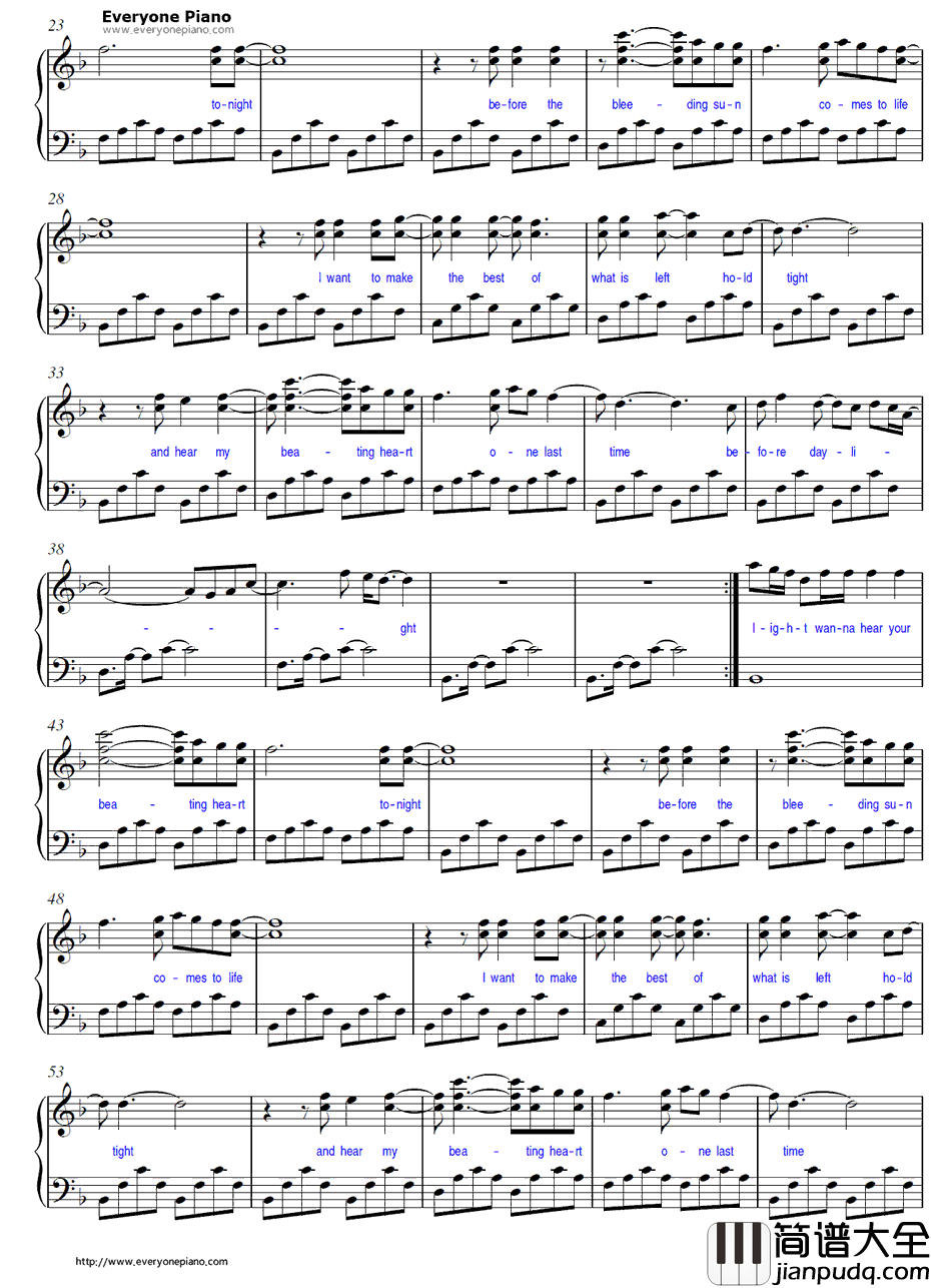 Beating_Heart钢琴谱_EllieGoulding_分歧者OST