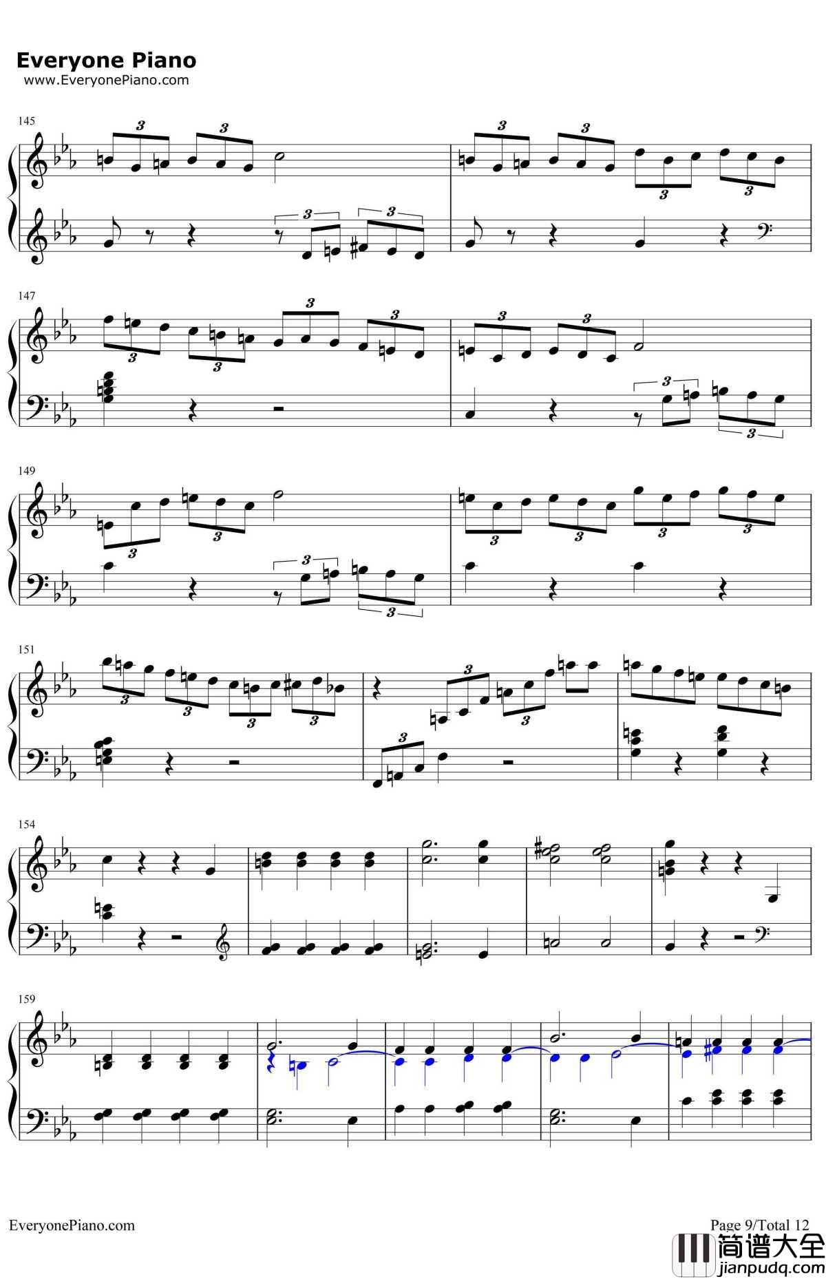 悲怆钢琴谱_贝多芬_贝多芬_c小调第八钢琴奏鸣曲第三乐章