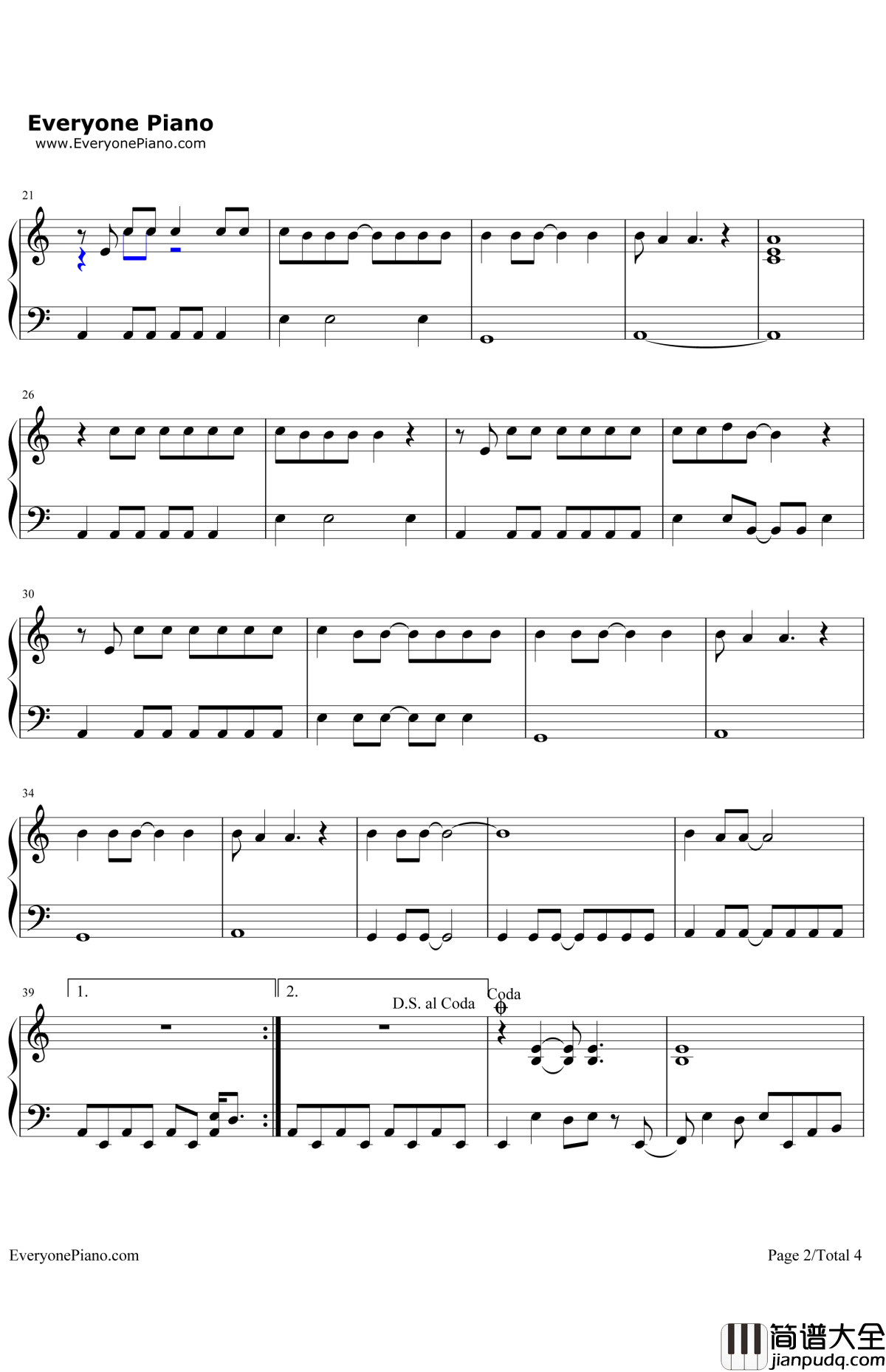 Otherside钢琴谱_RedHotChiliPeppers