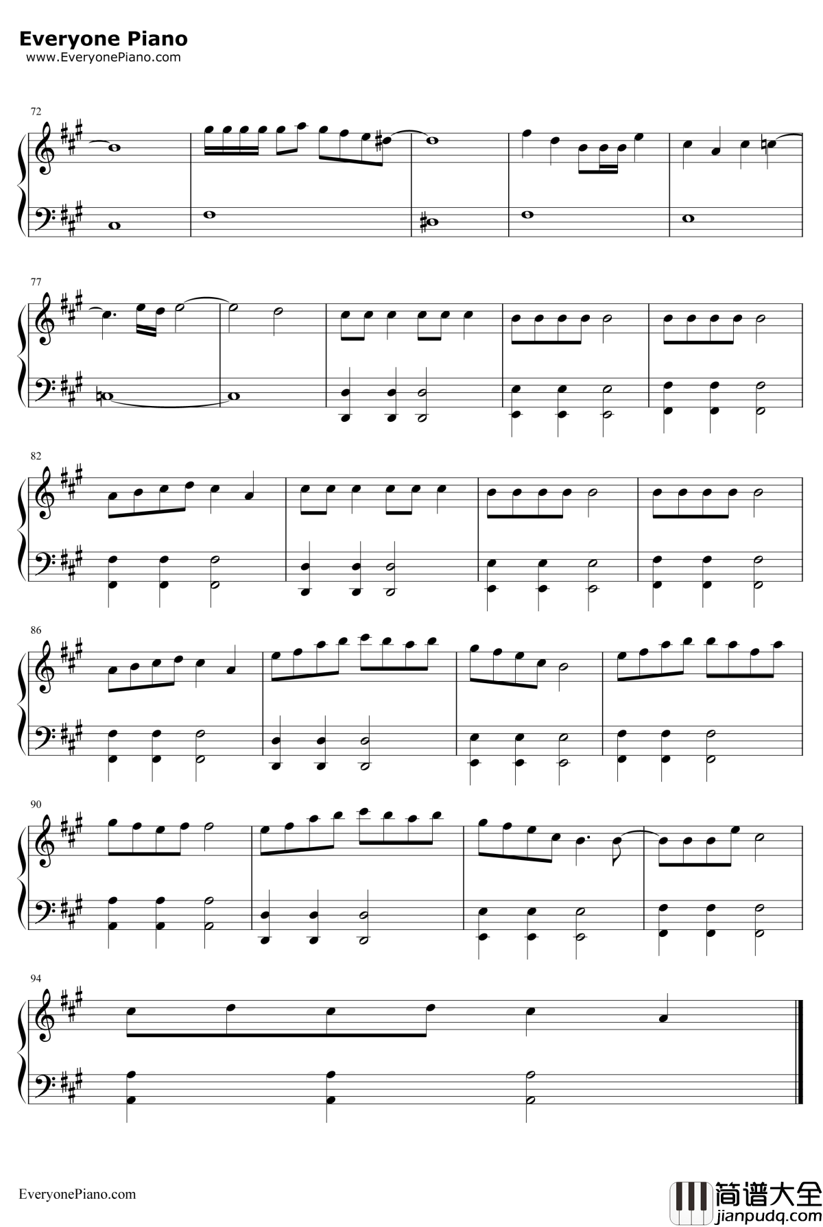Fascination钢琴谱_周笔畅