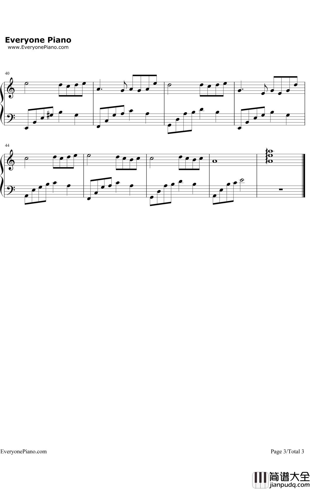 夜的钢琴曲4钢琴谱_石进_夜的钢琴曲4