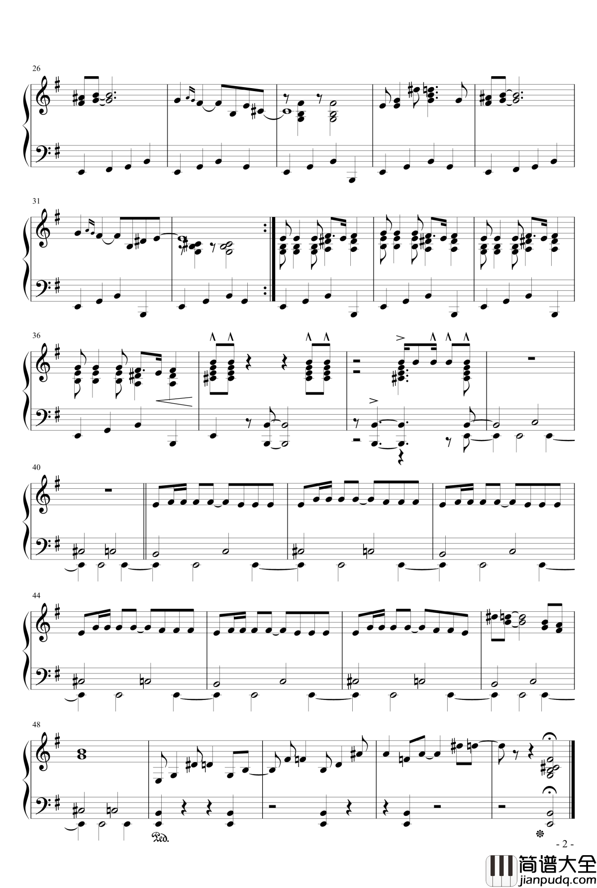 007詹姆斯邦德主题曲钢琴谱_诺博士