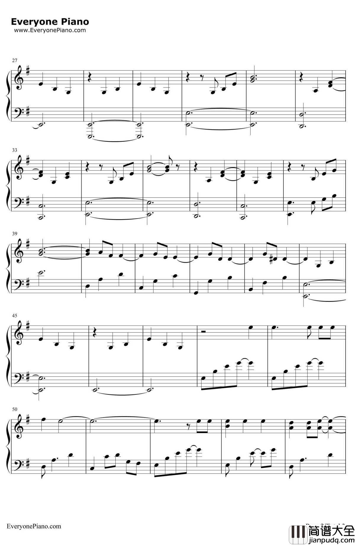 Nothing_Else_Matters钢琴谱_Metallica