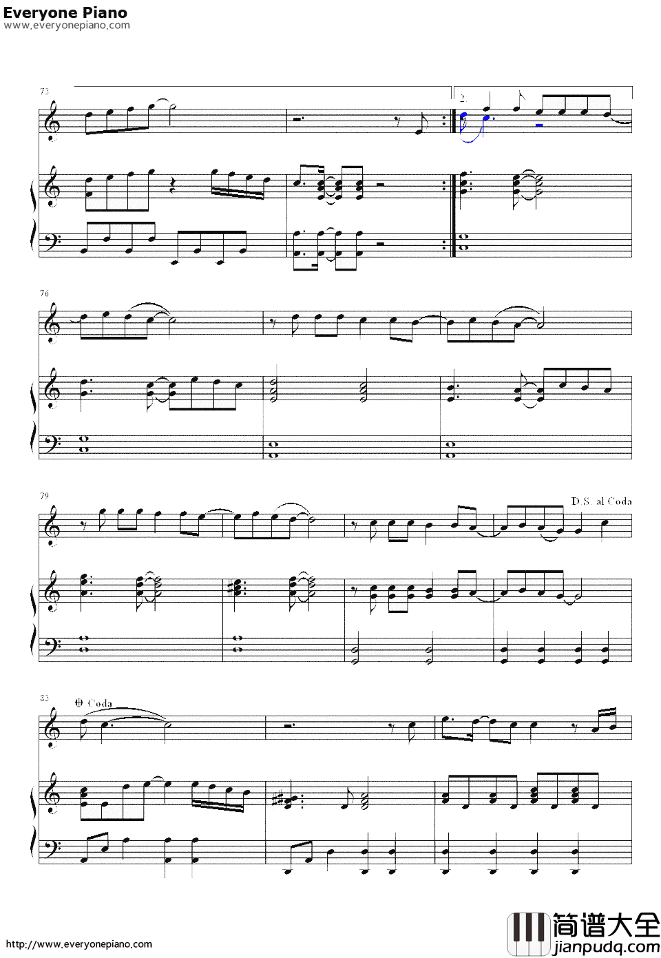Paradise伴奏钢琴谱_Coldplay_少年派的奇幻漂流主题曲