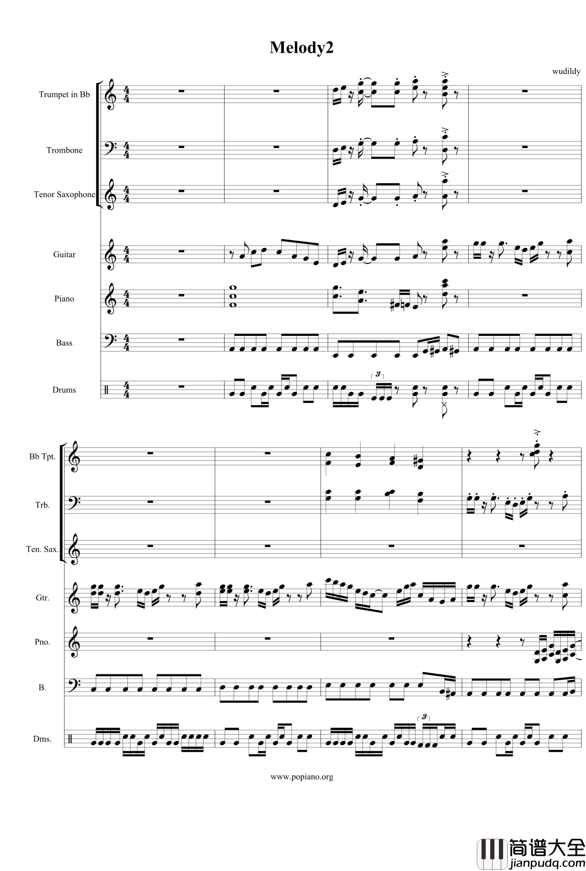 Melody2钢琴谱渐离魔音_wudildy
