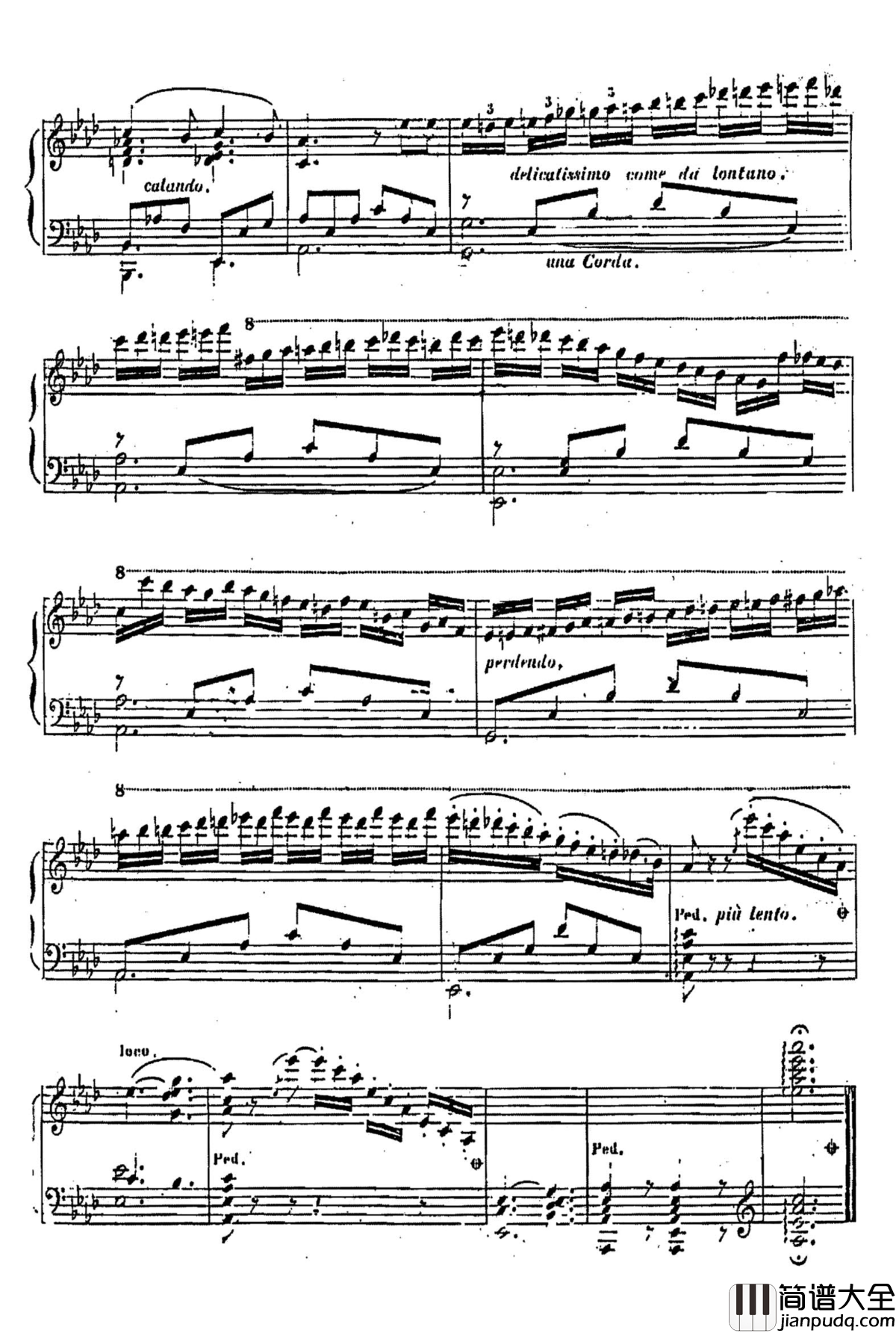 降A大调无词歌Op.795_No.1钢琴谱_车尔尼_Czerny