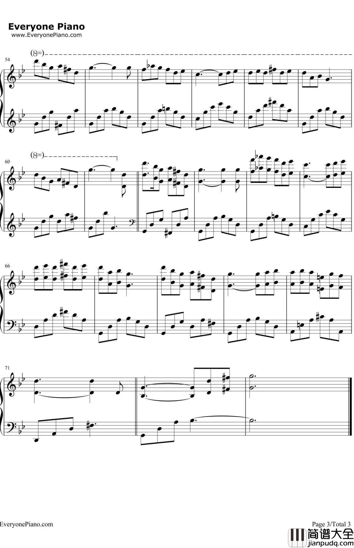 野花钢琴谱_理查德·克莱德曼RichardClayderman_悲哀的结束_Wildflower