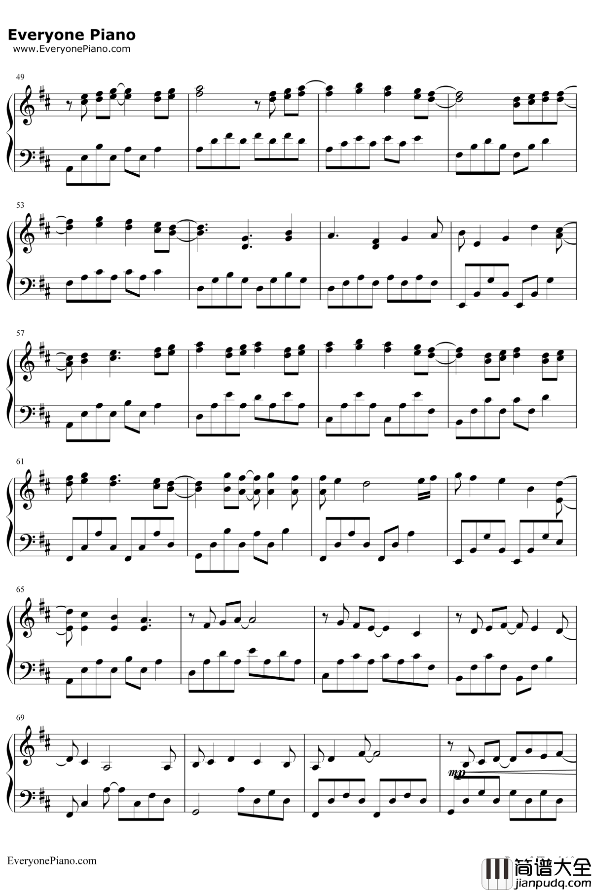 卡农变奏曲钢琴谱_大卫.蓝兹