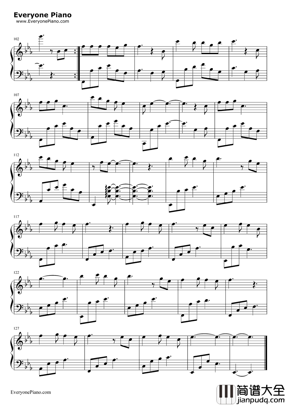 另一个自己钢琴谱_何炅_栀子花开推广曲