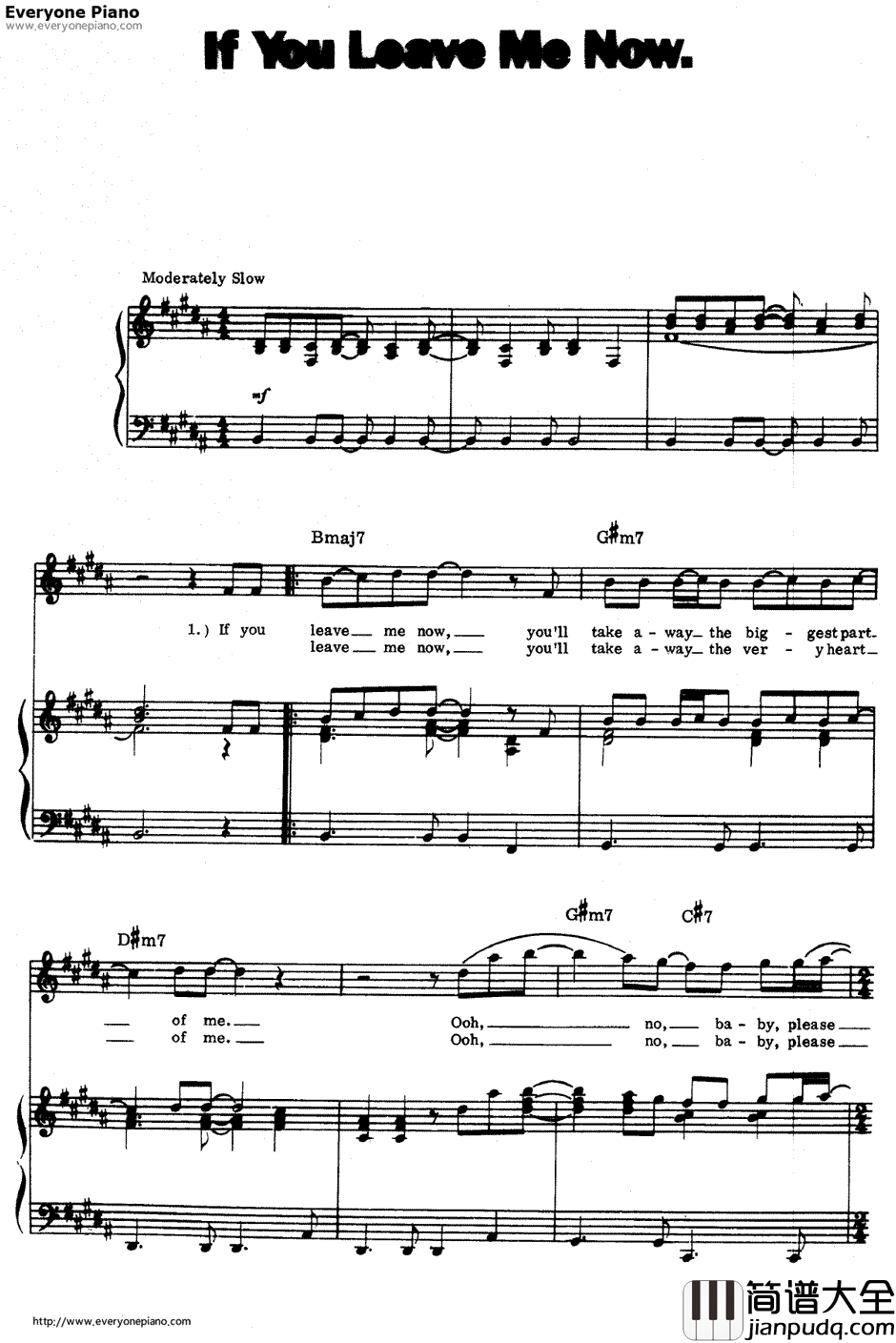 If_You_Leave_Me_Now钢琴谱_Chicago
