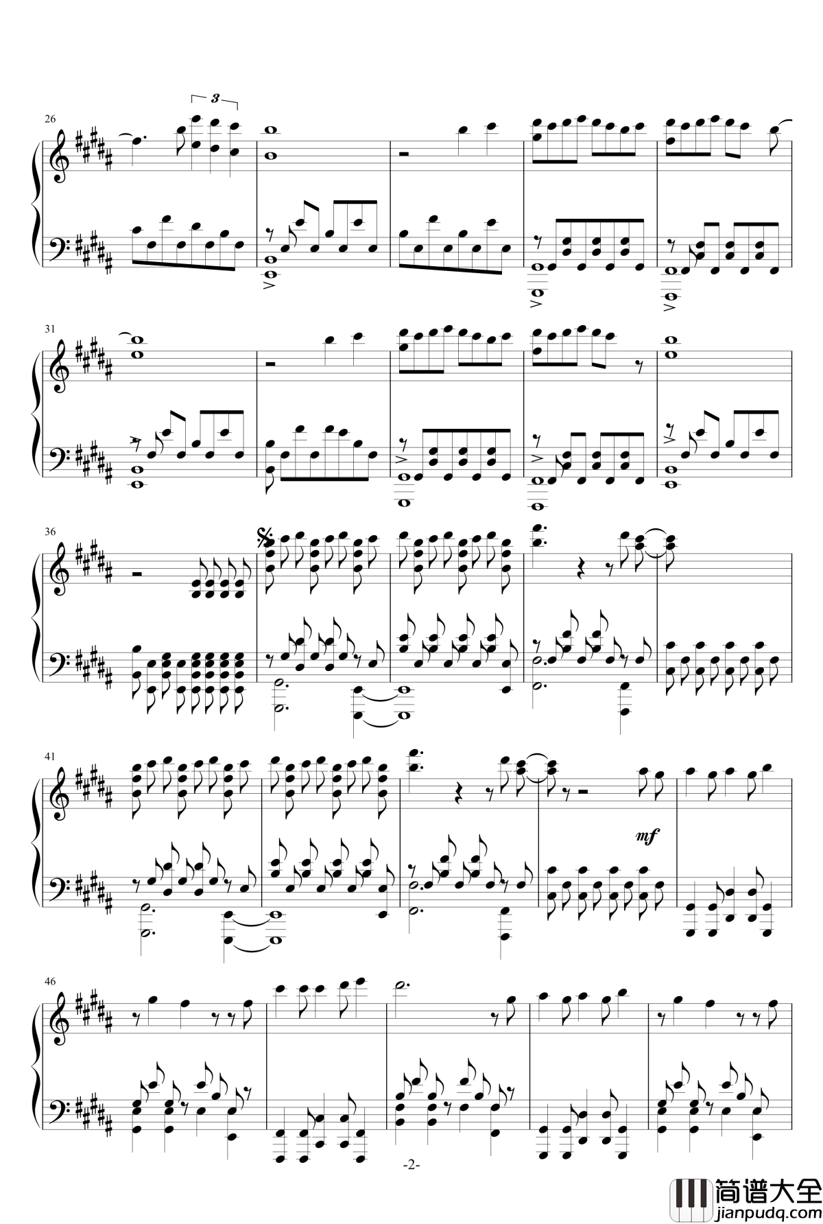 前前前世钢琴谱_RADWIMPS