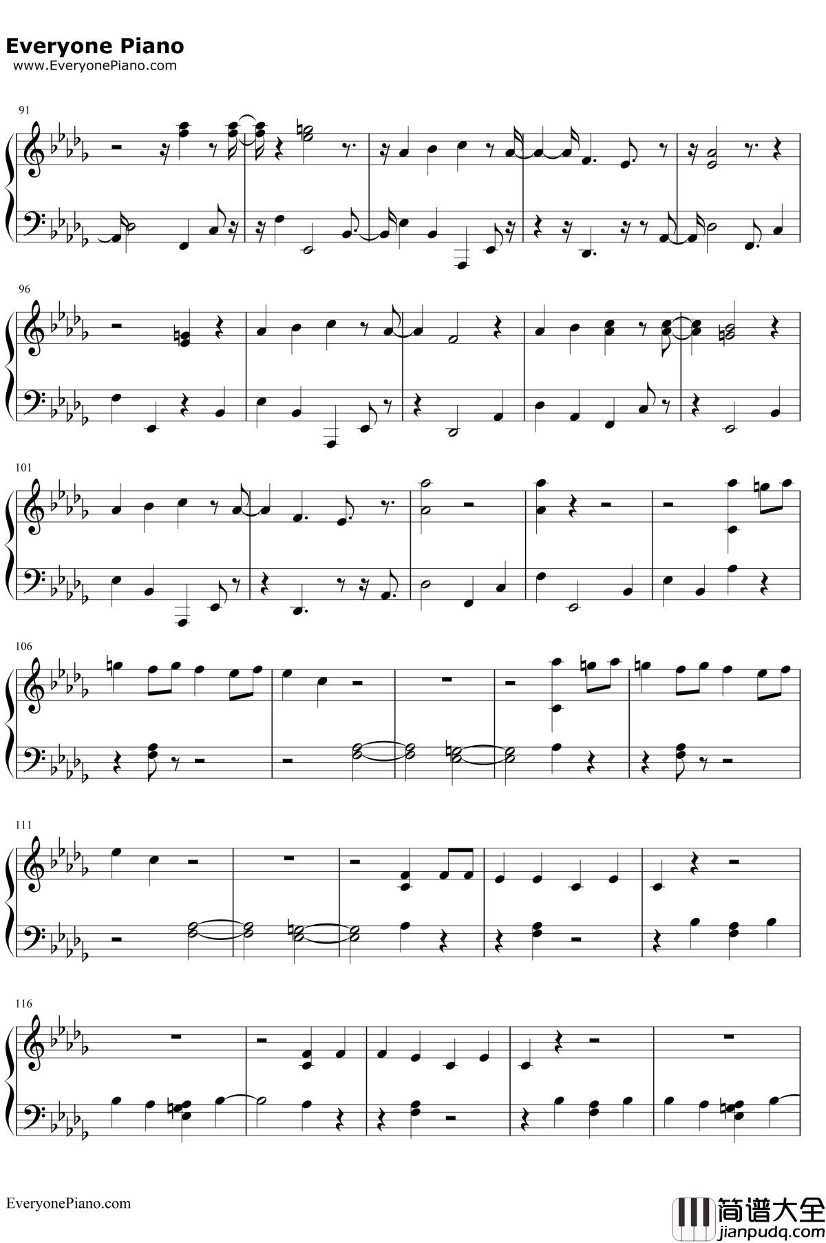 Can_You_See钢琴谱_FifthHarmony_圣诞星OST