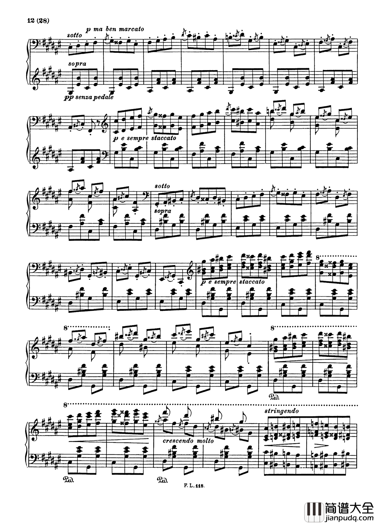 匈牙利狂想曲第二号钢琴谱_Hungarian_Rhapsody,_S._244___No._2_in_C_Sharp_Minor_李斯特