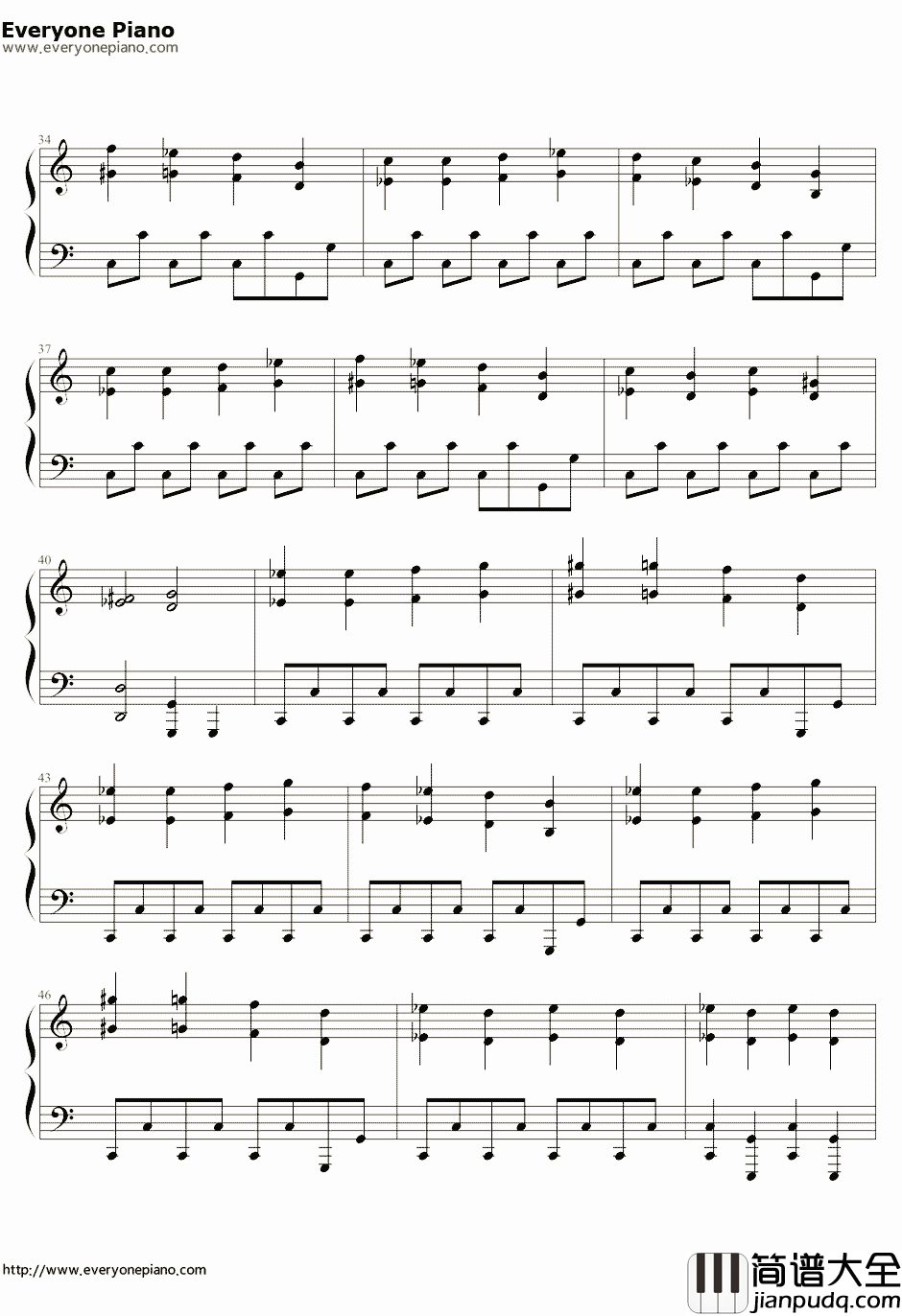 逆鳞狂想曲单人版钢琴谱_周杰伦