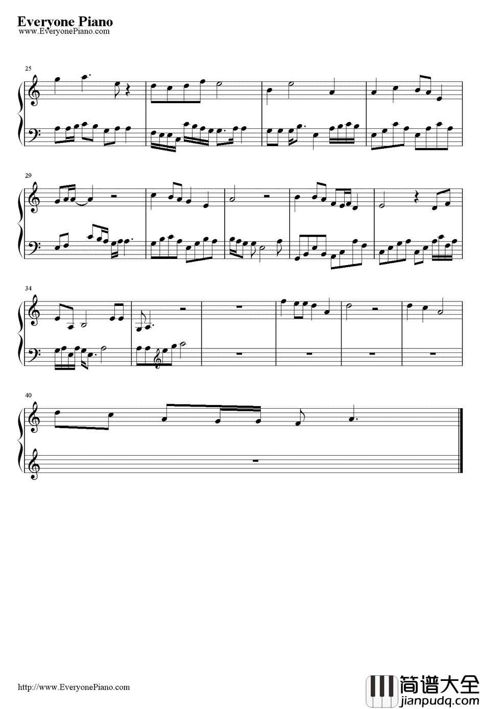 情动钢琴谱_汪文伟_动漫_秦时明月_片尾曲