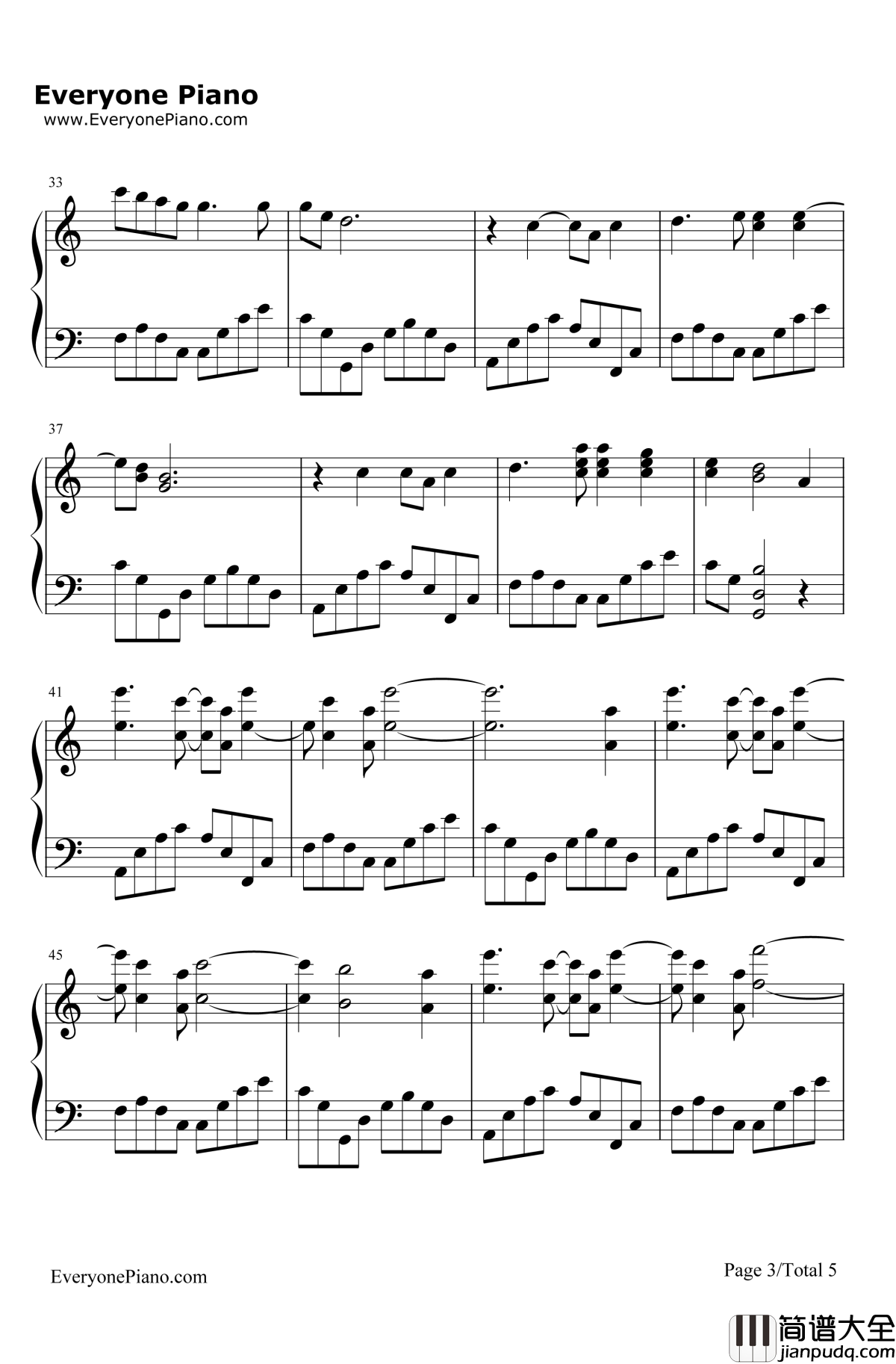 Rosemary's_Song钢琴谱_Rosemary_TheGiver主题曲