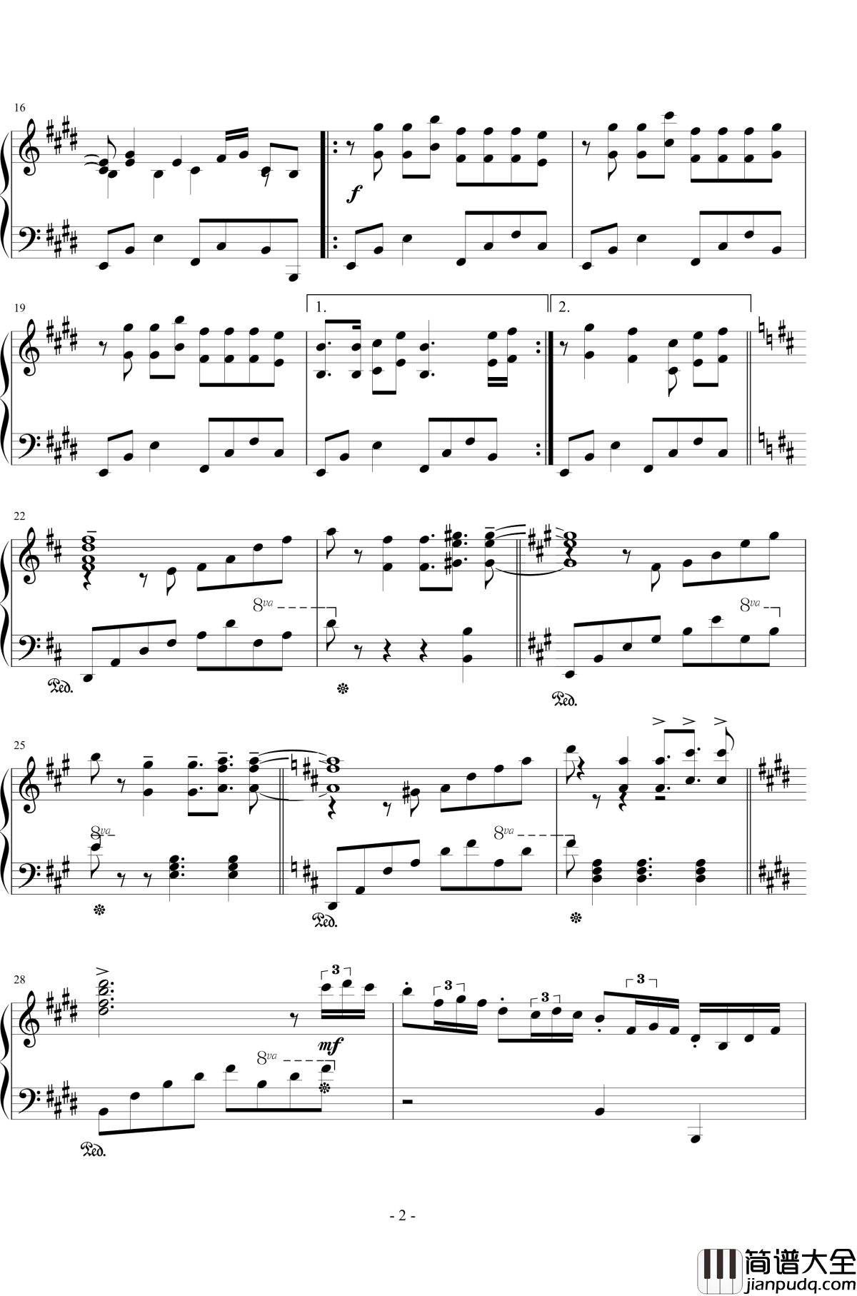 妖精進行曲钢琴谱_王者之喆_異世界