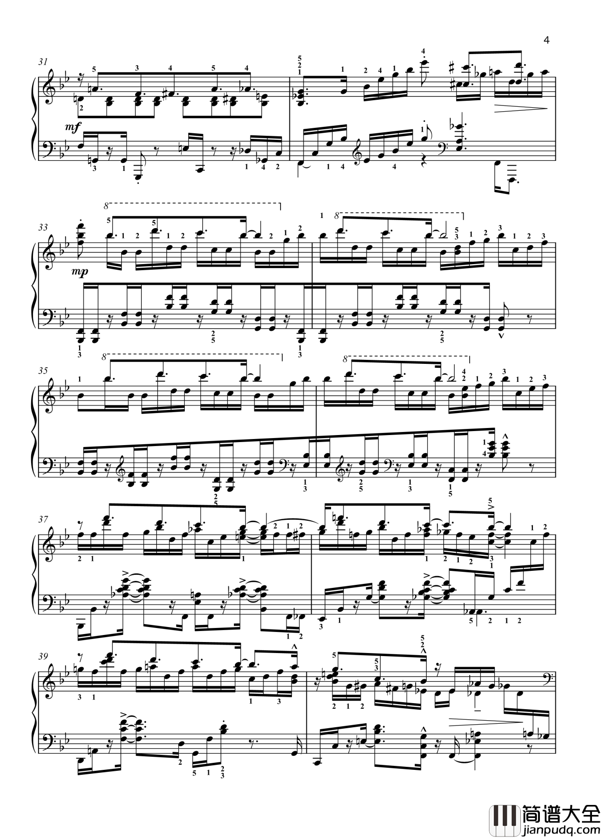 八首音乐会练习曲钢琴谱_爵士_尼古拉·凯帕斯汀_Nikolai_Kapustin_带指法__Eight_Concert_?tudes_Op_40___No._6._Pastoral