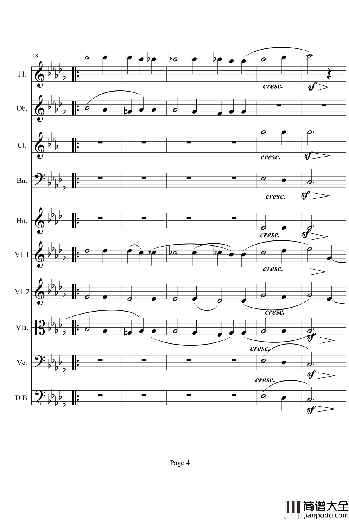 奏鸣曲之交响钢琴谱_第14首_Ⅱ_贝多芬_beethoven