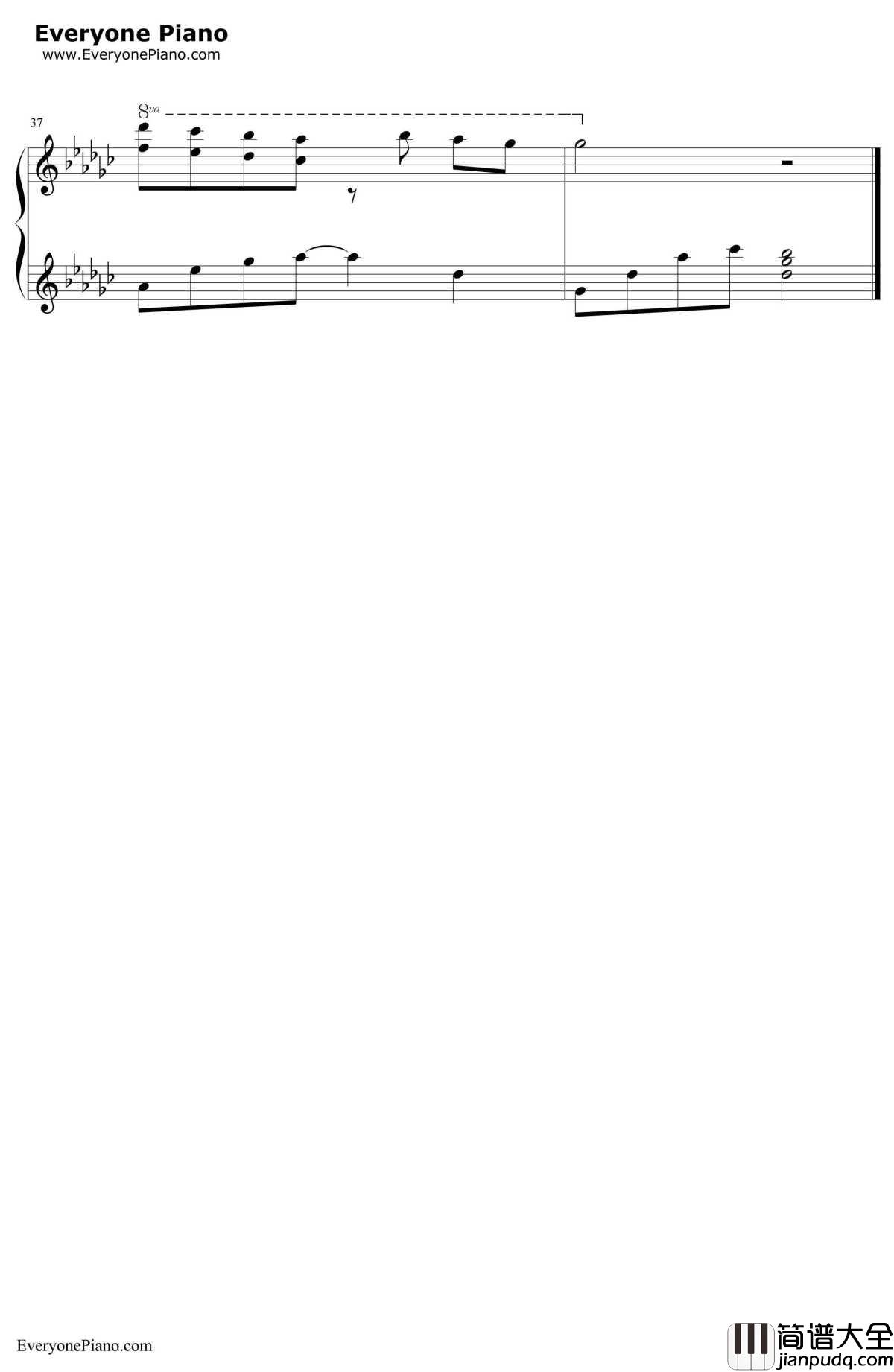 情歌完美演奏版钢琴谱_梁静茹__败犬女王_插曲