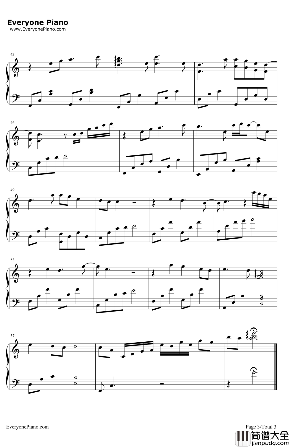 时间煮雨钢琴谱_郁可唯_小时代宣传曲