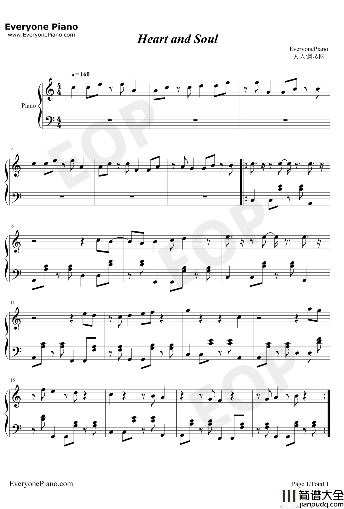 Heart_and_Soul钢琴曲(iPad_mini广告插曲)钢琴谱_霍奇·卡迈克尔HoagyCarmichael