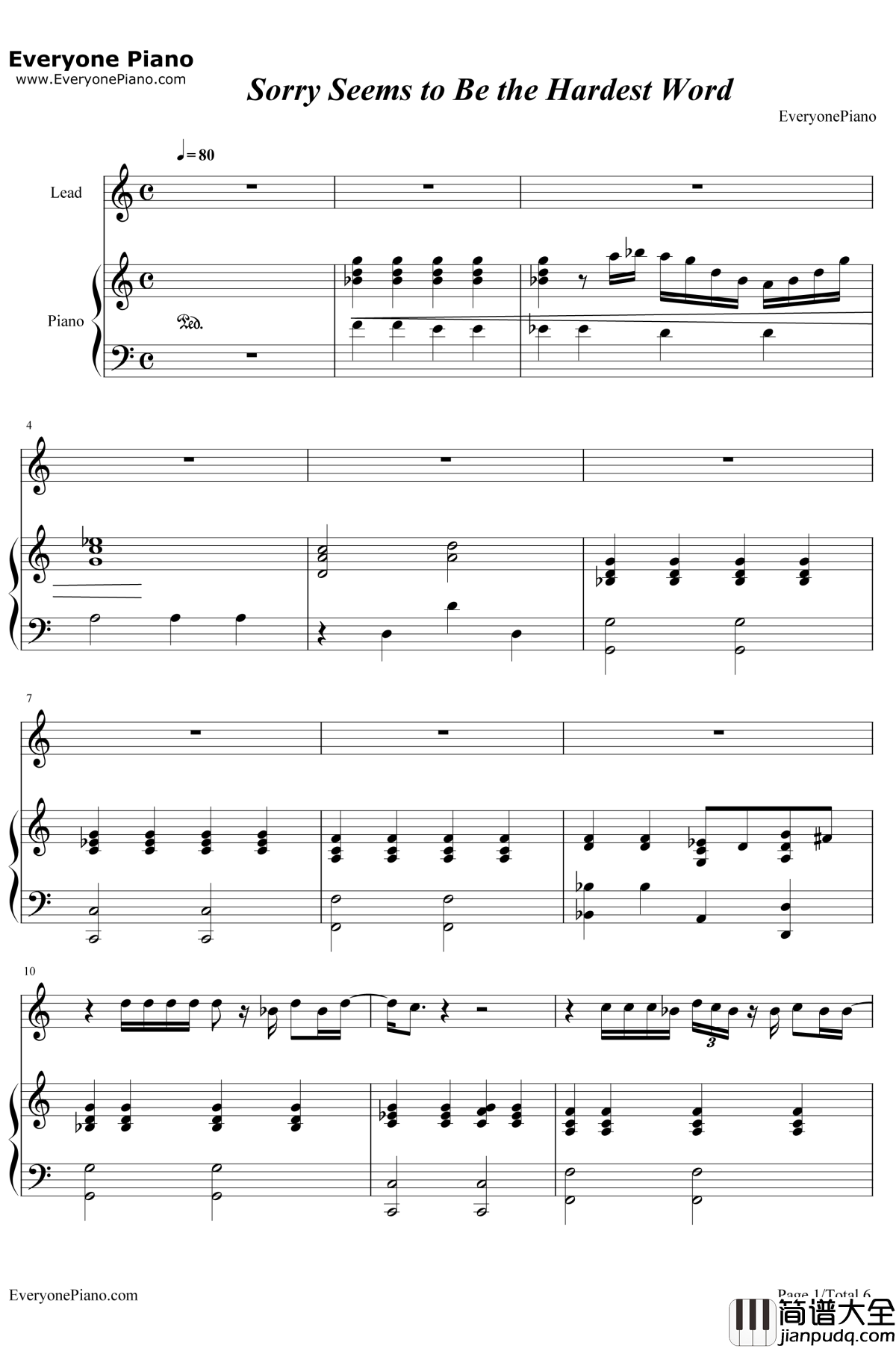 Sorry_Seems_to_Be_the_Hardest_Word钢琴谱_EltonJohn