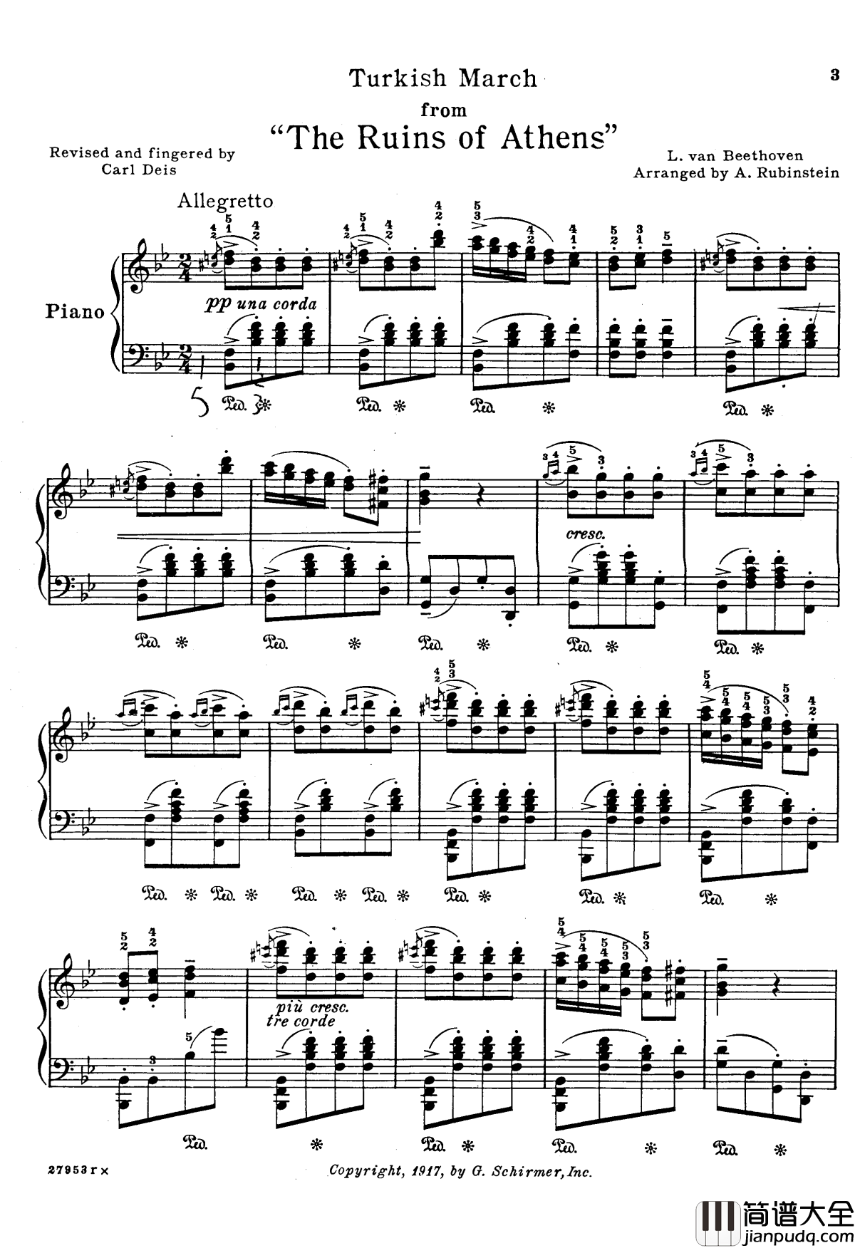 土耳其进行曲钢琴谱_贝多芬_beethoven_安东_鲁宾斯坦改编贝多芬