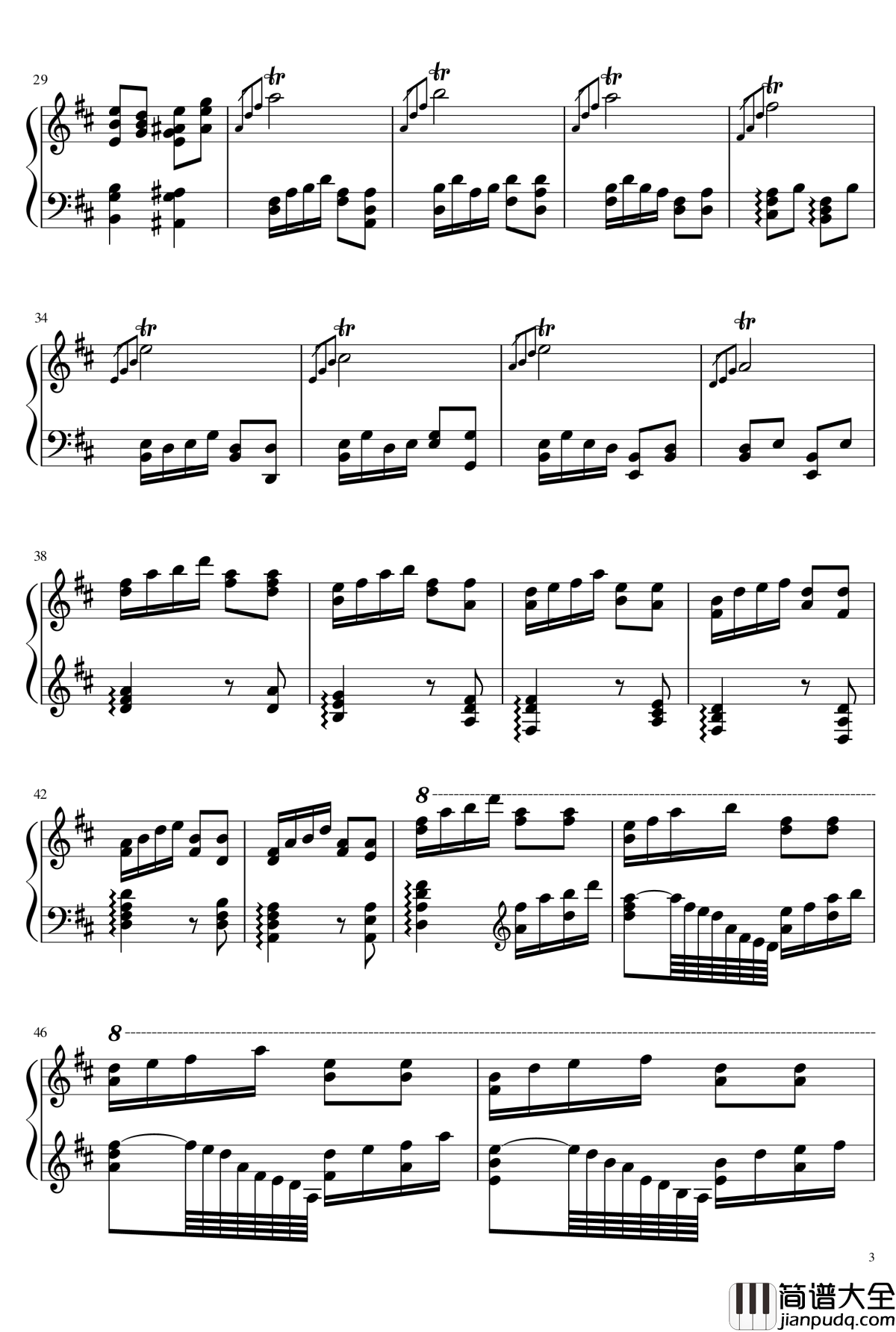 渔舟唱晚钢琴谱_中国名曲