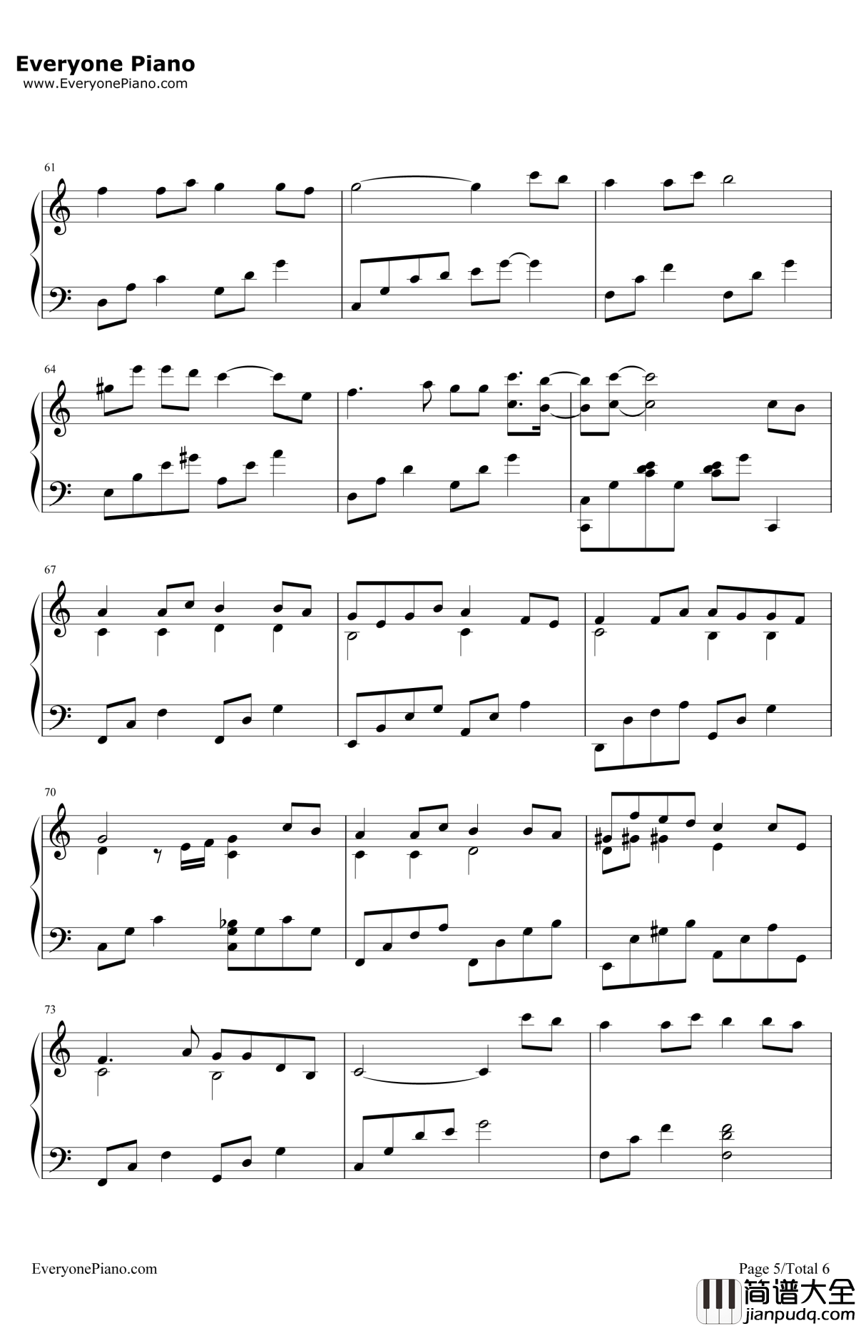他钢琴谱_周艺博_我和X先生第二季只为遇见你主题曲