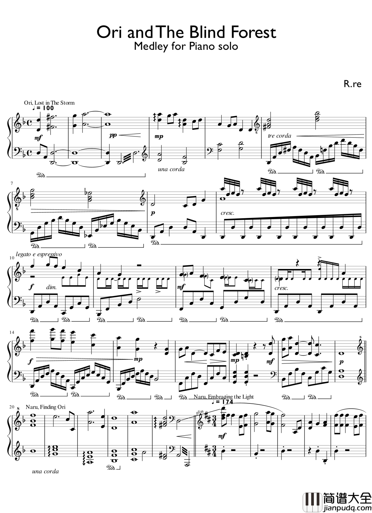 Ori_and_The_Blind_Forest钢琴谱_未知的时空