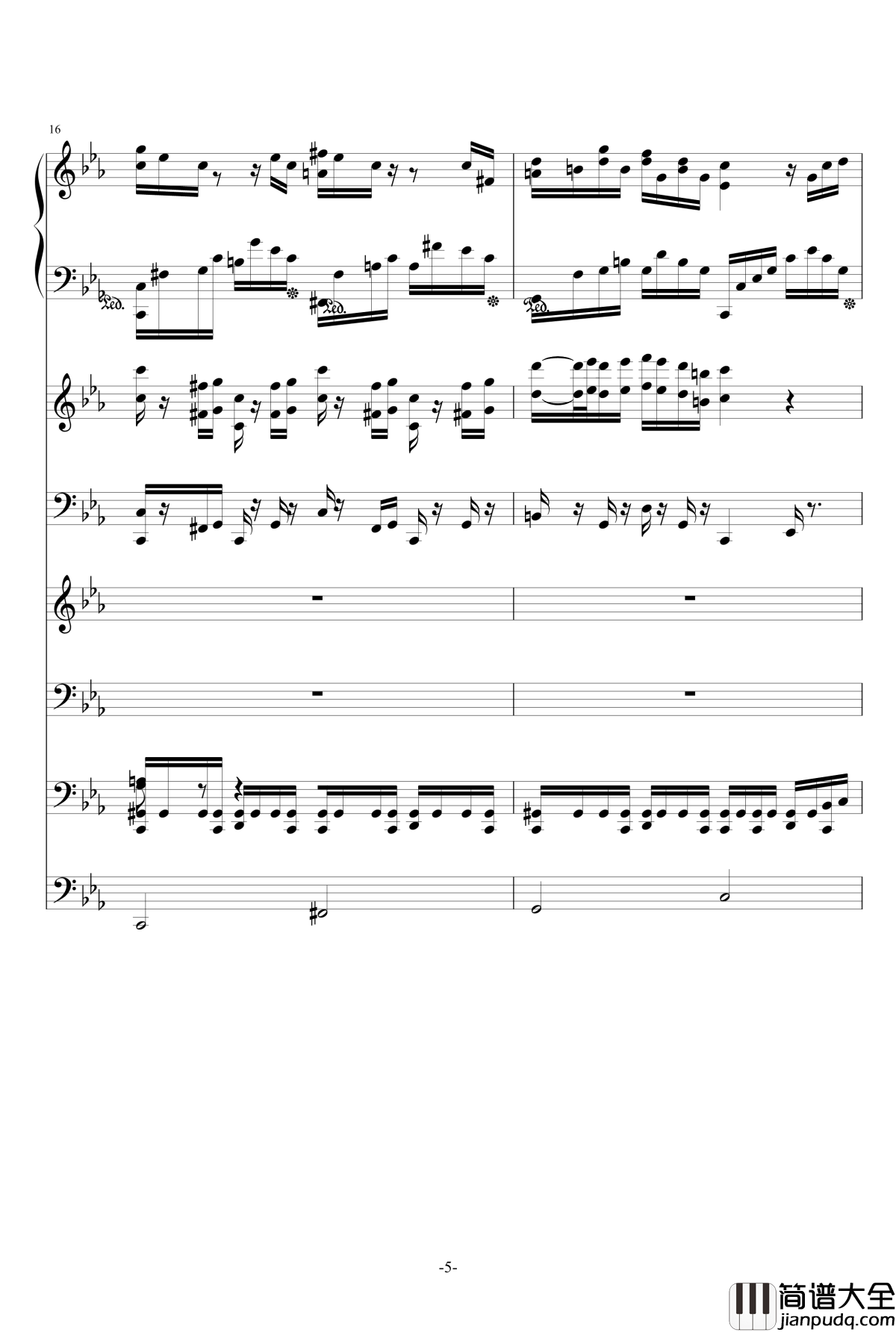 克罗地亚第五号狂想曲钢琴谱_ellocz