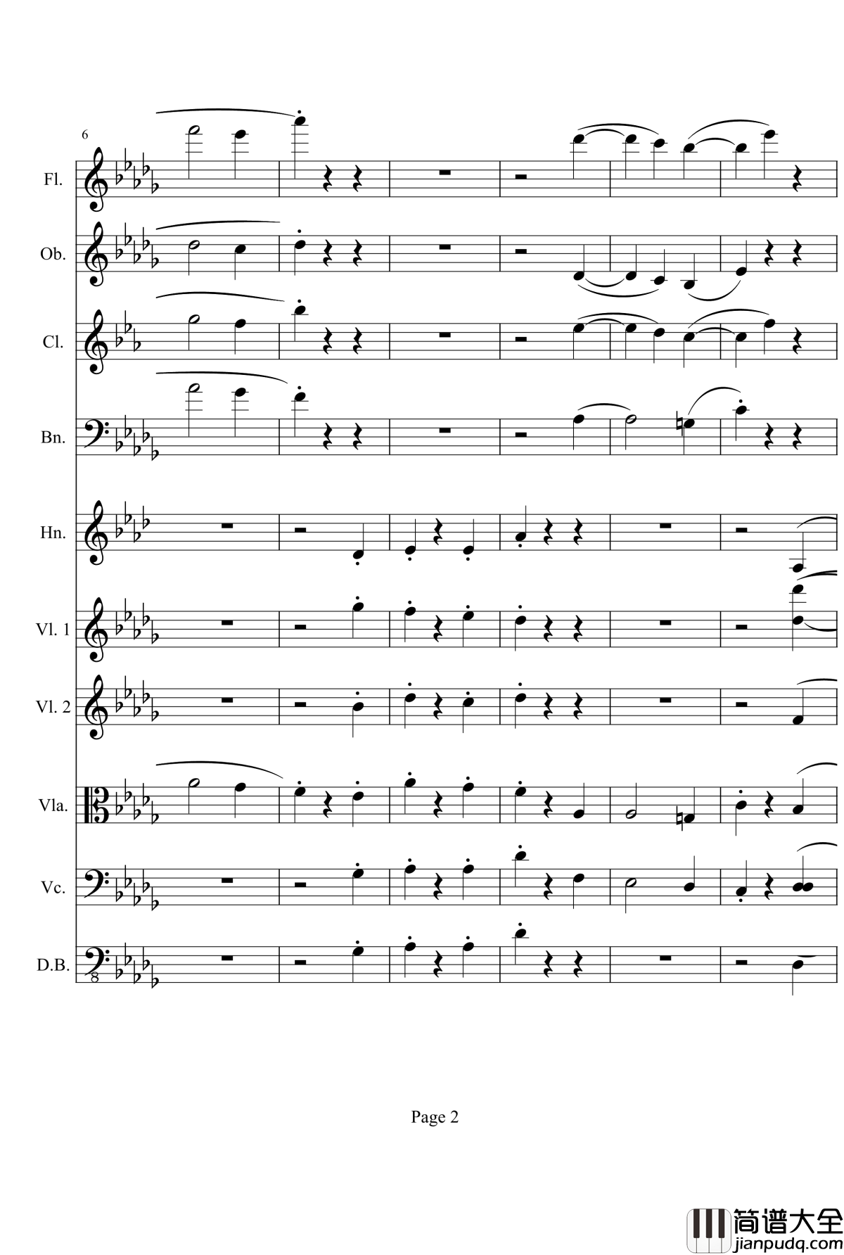 奏鸣曲之交响钢琴谱_第14首_Ⅱ_贝多芬_beethoven
