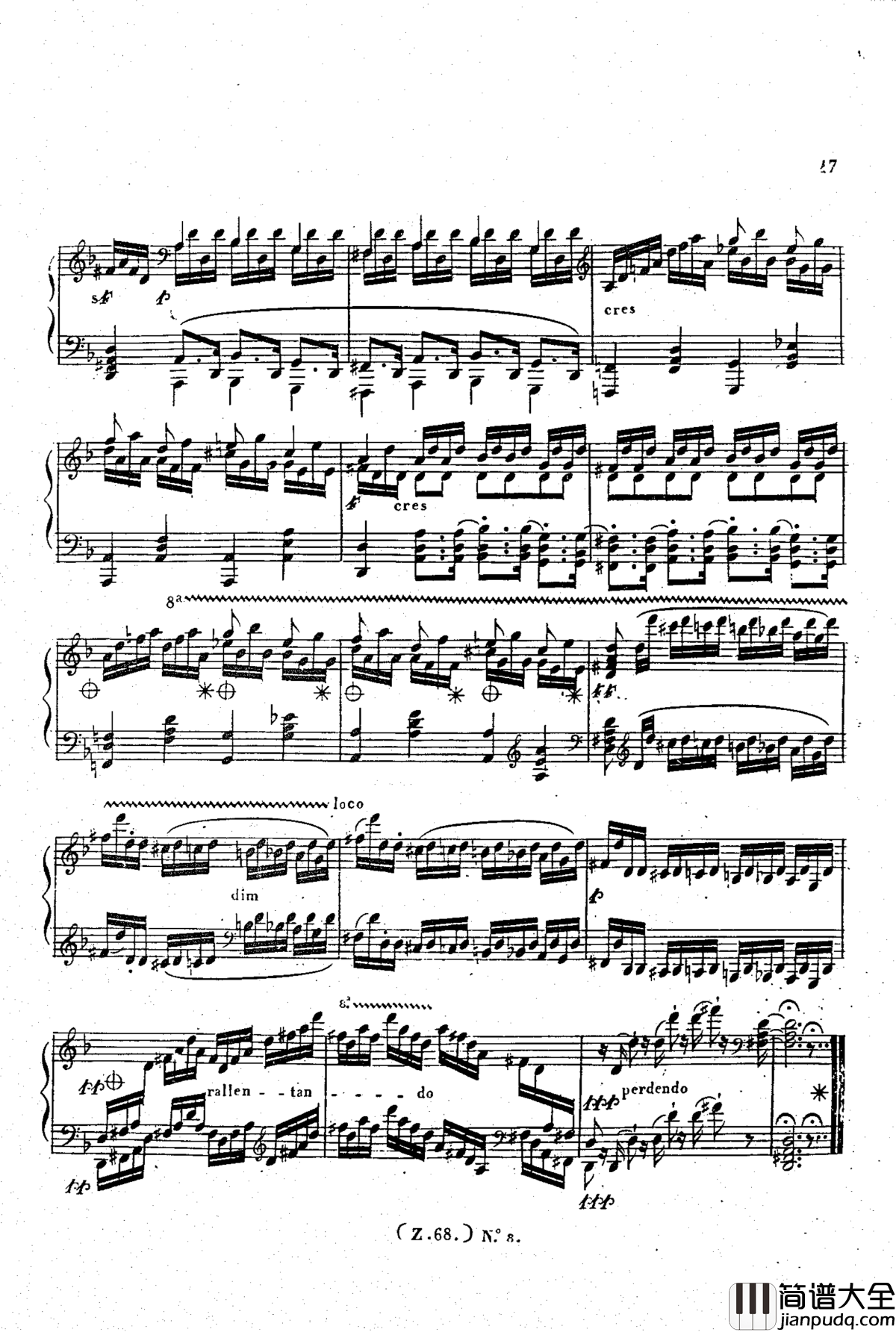 _d小调第六钢琴奏鸣曲_Op.124钢琴谱_车尔尼_Czerny