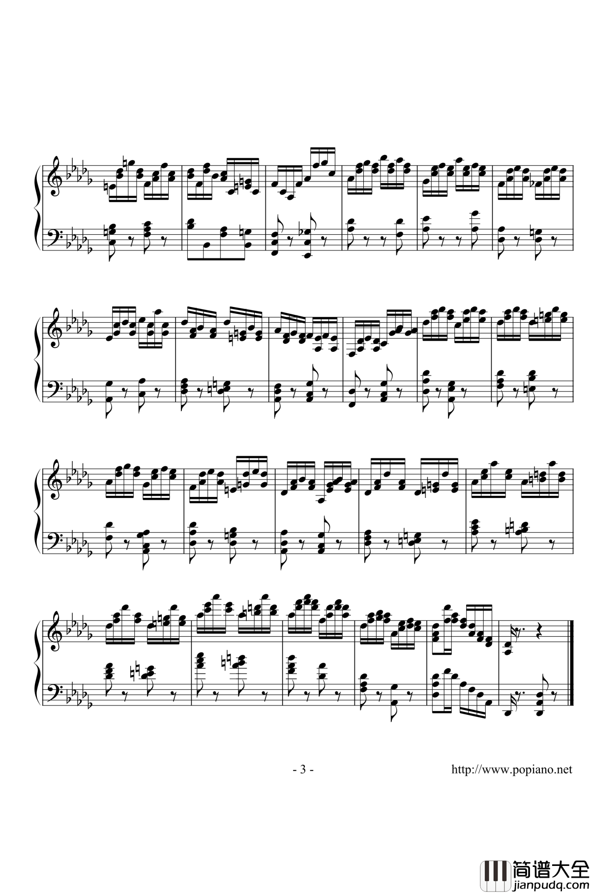 练习曲Op钢琴谱_1_No_8【分解和弦双音练习曲】_江畔新绿
