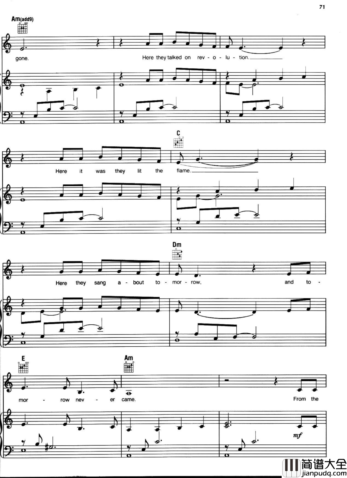 悲惨世界弹唱谱全集钢琴谱_Les_Miserables