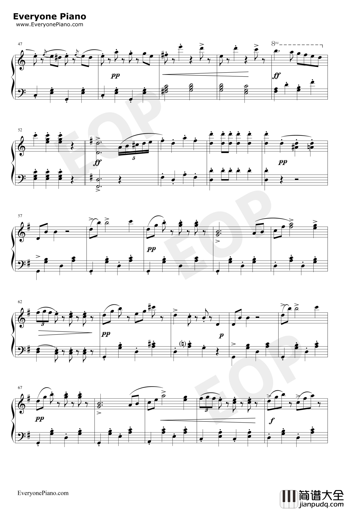 拉德斯基进行曲钢琴谱_约翰·施特劳斯JohannStraussSr._新年音乐会钢琴独奏版