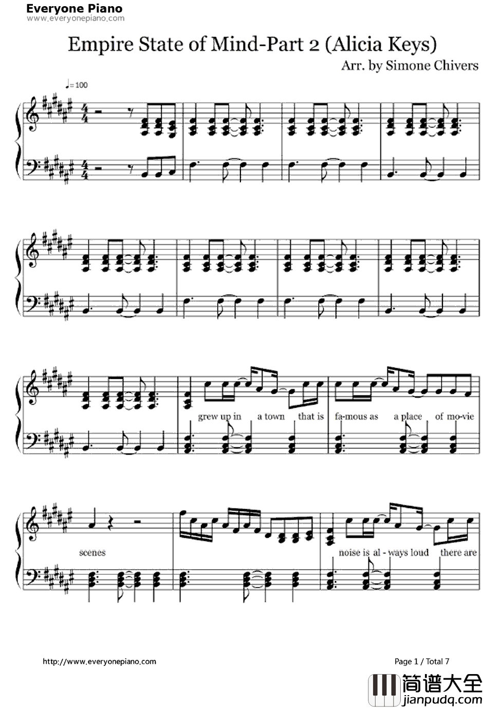 Empire_State_Of_MindPart2钢琴谱_AliciaKeys