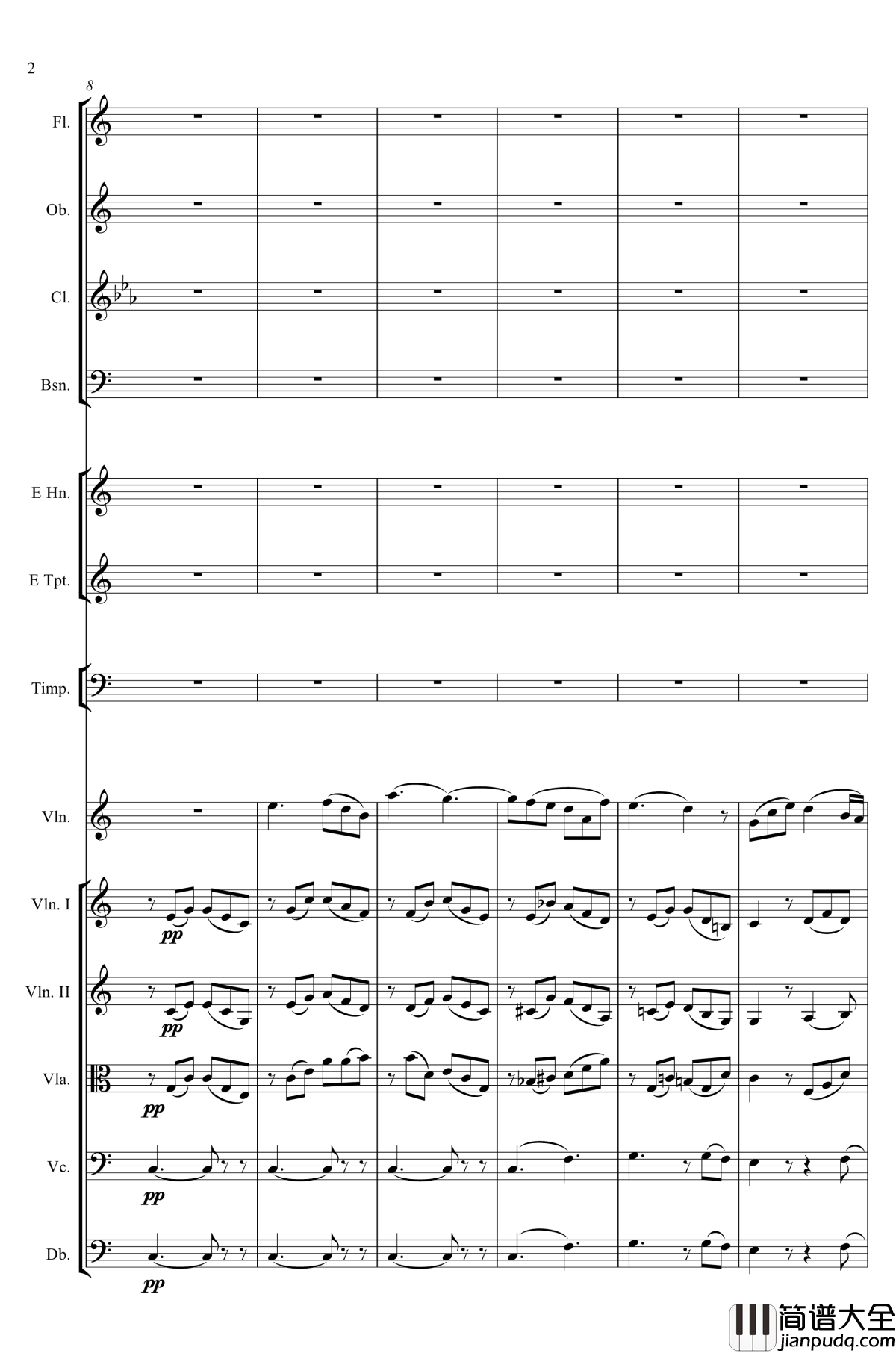 e小调小提琴协奏曲Op.64钢琴谱_第二乐章_Felix_Mendelssohn