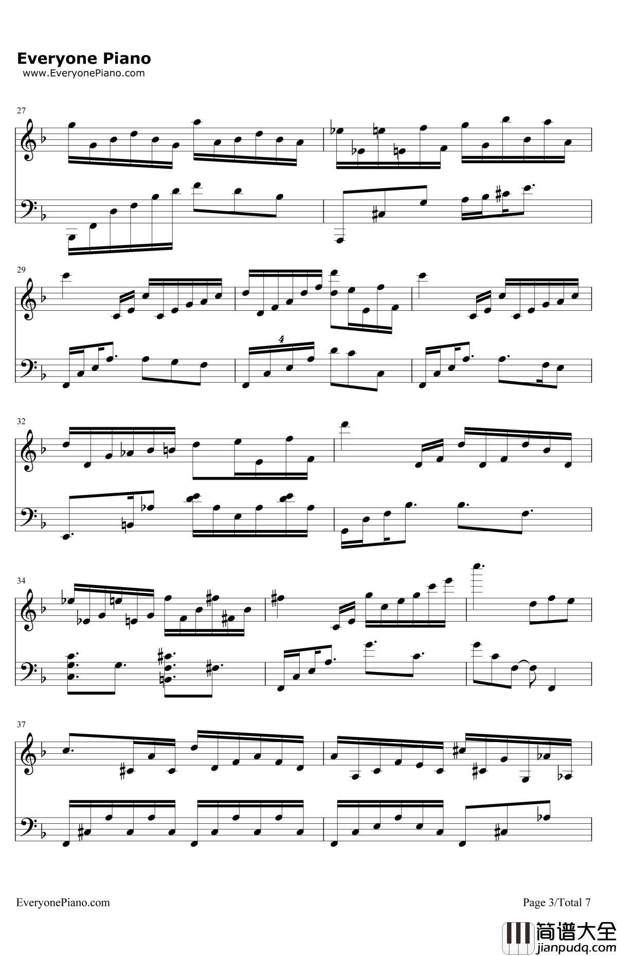 情归巴黎主题曲钢琴谱_JohnWilliams